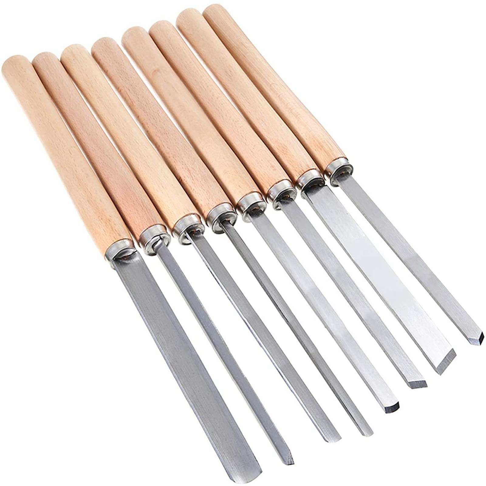 8Pcs Wood Carving Knife Lathe Chisel Set - Professional Wood Turning Tools Kit with Gouge, Skew & Parting Spear for Woodworking, DIY Projects & Crafting
