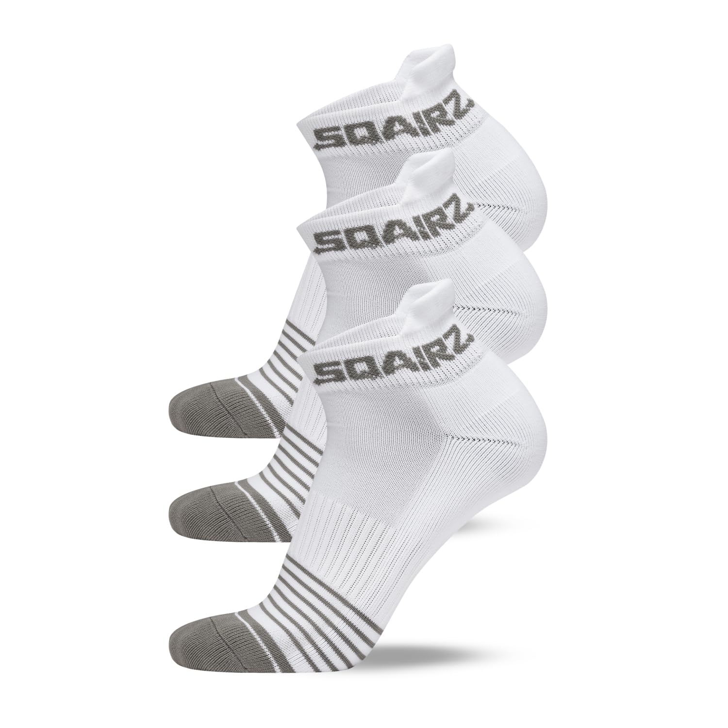 SQAIRZ 3-Pack Men's Performance Golf & Running Ankle Socks - Breathable Athletic Socks for Men & Women - Perfect for Golf, Running, Gym & Sports Activities