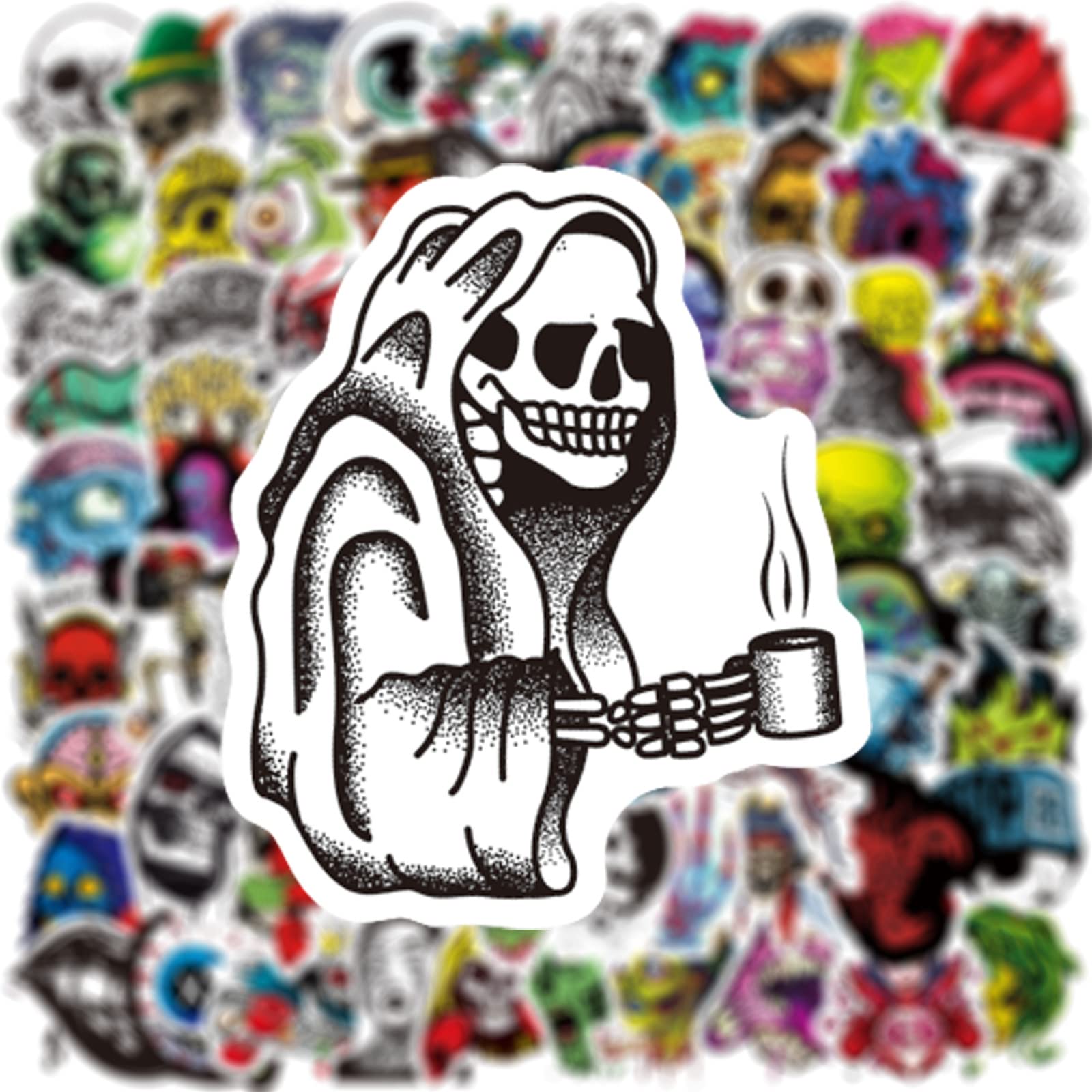 Anime Stickers for Teens - 200-Pack Horror Theme Waterproof Vinyl Decals for Notebook, Guitar, Luggage & Water Bottle - Cool Neon Sign Stickers for Room Decor, DIY Crafts & Gift Giving