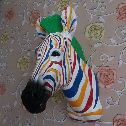 American Country Style Zebra Head Resin Wall Sculpture - Handmade Animal Art Decor for Bar, Club, Shop & Home - Unique Wall Hanging for Rustic, Western & Farmhouse Decor