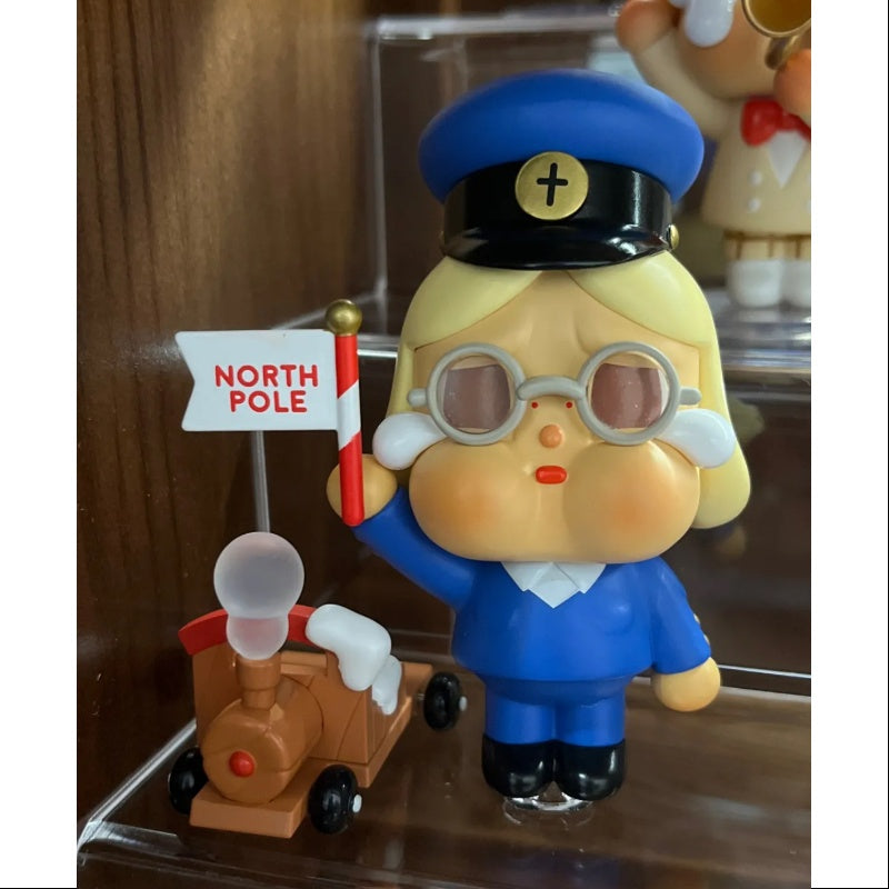 Crybaby Lonely Christmas Series - A Lonely Train Driver Collectible Figurine | Holiday Decoration & Gift for Train Enthusiasts | Perfect for Christmas Displays, Model Train Scenes & Nostalgic Collectors