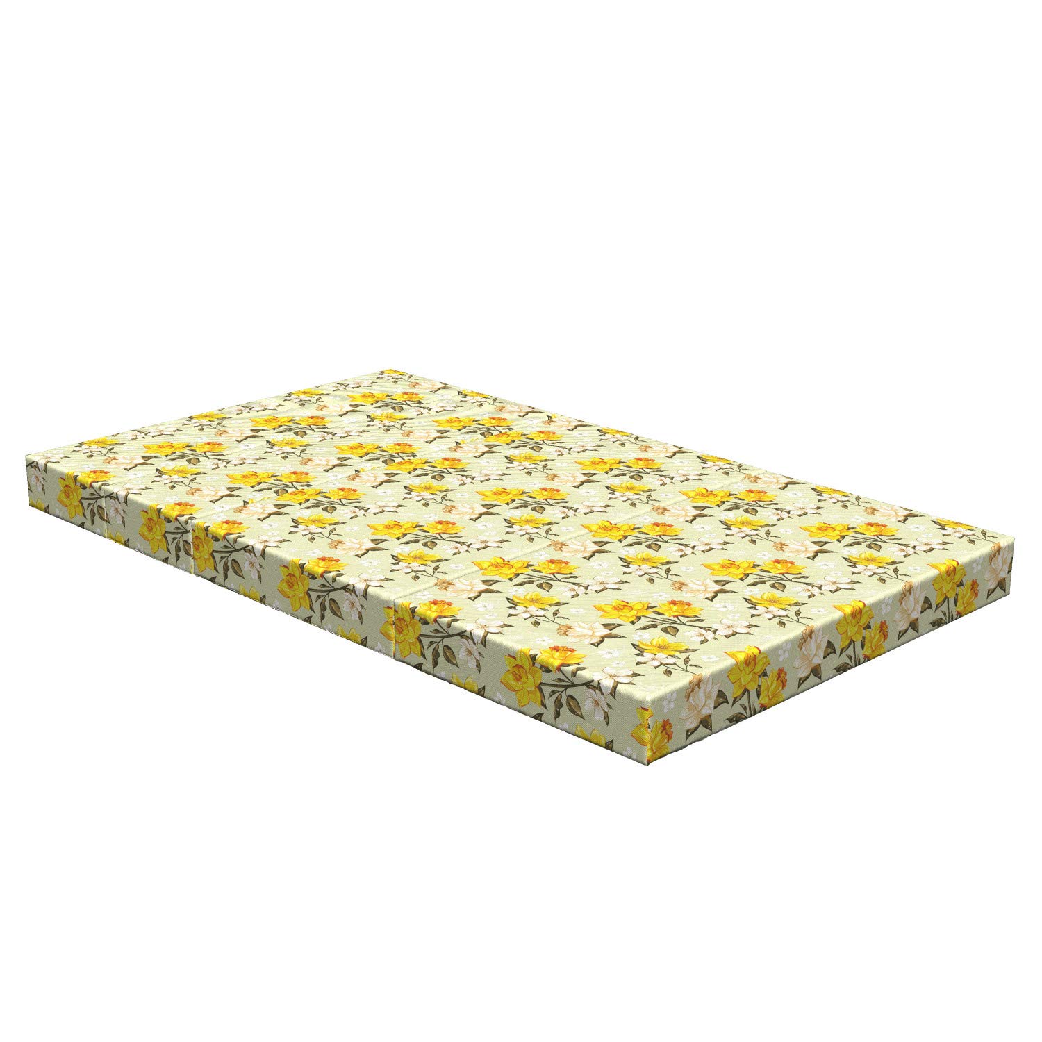 Ambesonne Floral Narcissus Branch Foldable Mattress - 78.7
