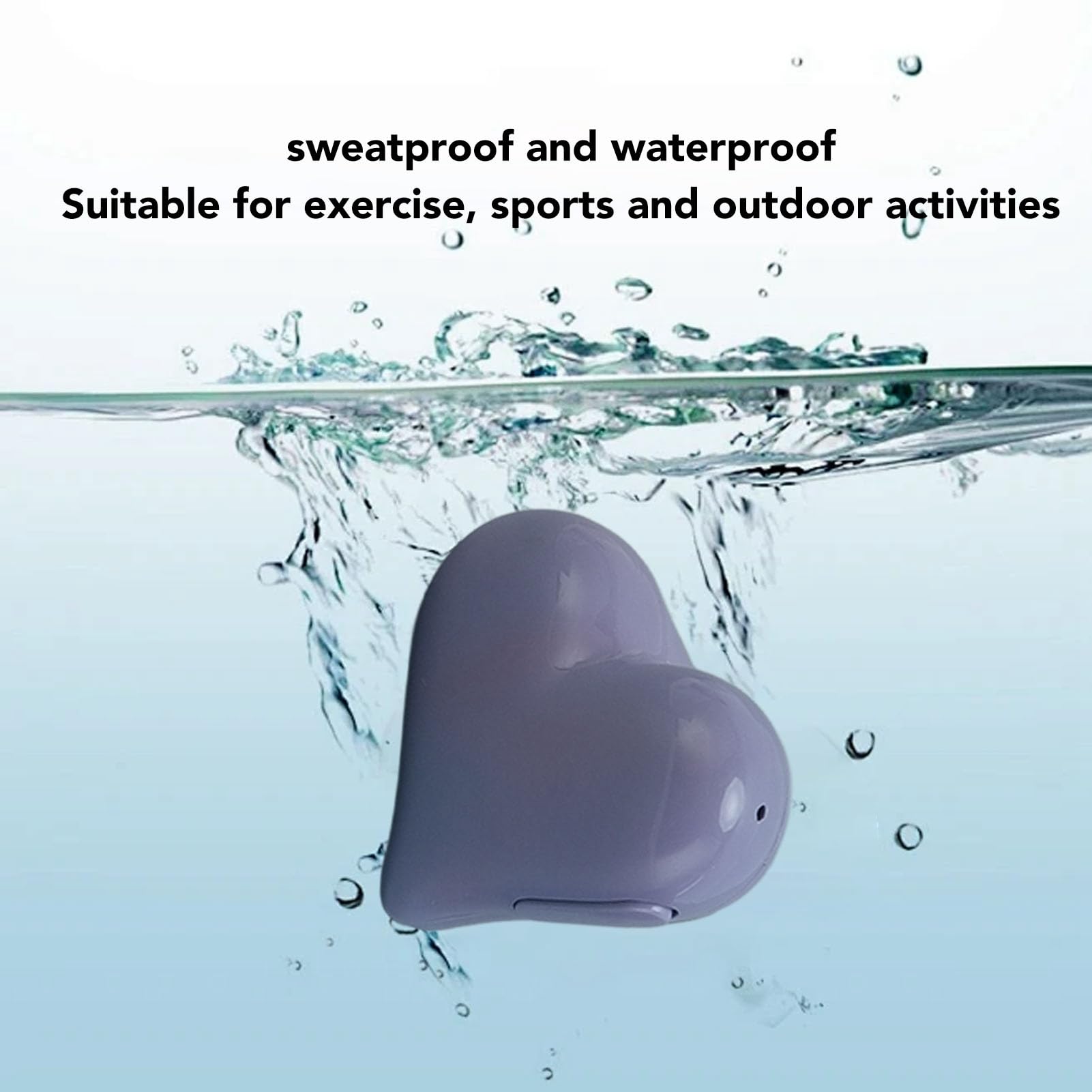 Heart Shaped Wireless Earbuds with Charging Case - HiFi Stereo Sound, Bluetooth 5.3, IPX5 Waterproof - Perfect for Women & Girls (Purple) | Great for Workouts, Running, Yoga & Daily Commute