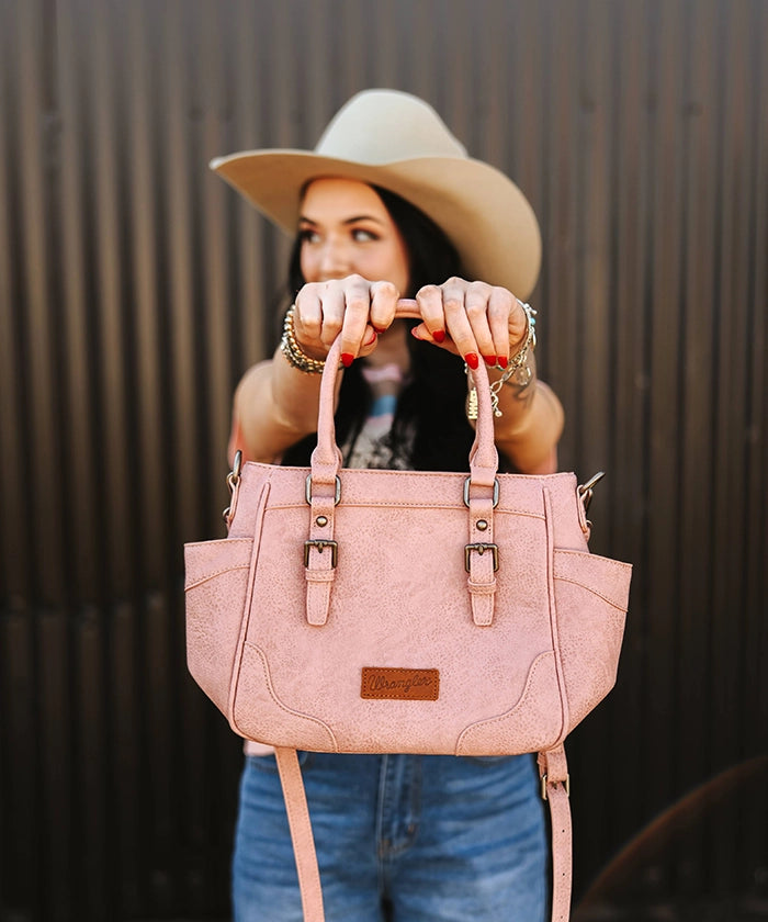 Wrangler Genuine Leather Buckle Tote Bag for Women - Stylish & Durable Handbag for Work, Travel & Everyday Use