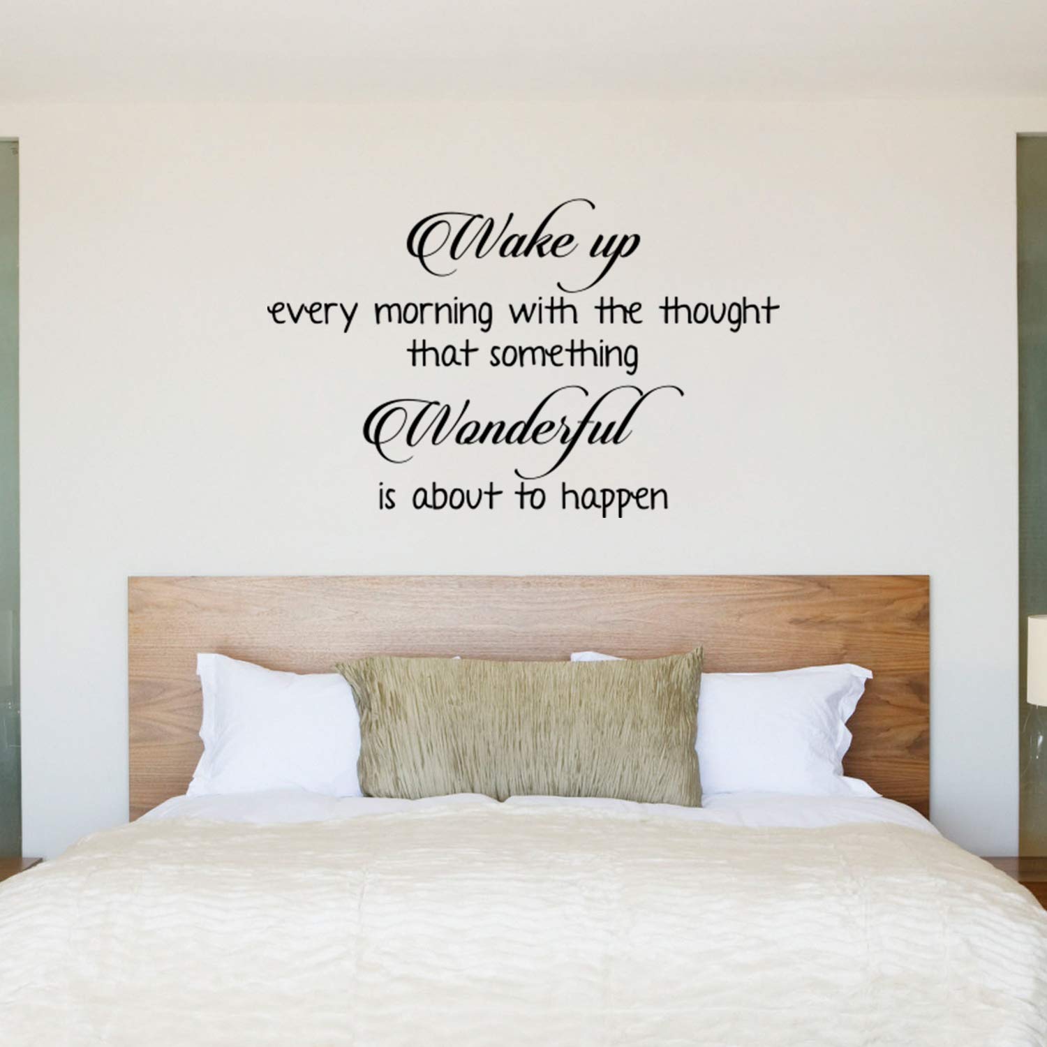 BANNER BUZZ Motivational Wall Decals - Wake Up Every Morning Inspirational Vinyl Lettering Sign, Self-Adhesive Home Decor Sticker (24