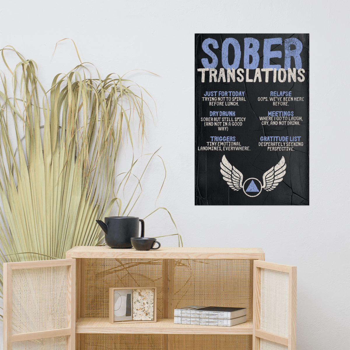 Sober Translations Vol. 2 - Classic Recovery Poster Print | Motivational Wall Art for AA Meetings, Therapy Offices & Sober Living Spaces