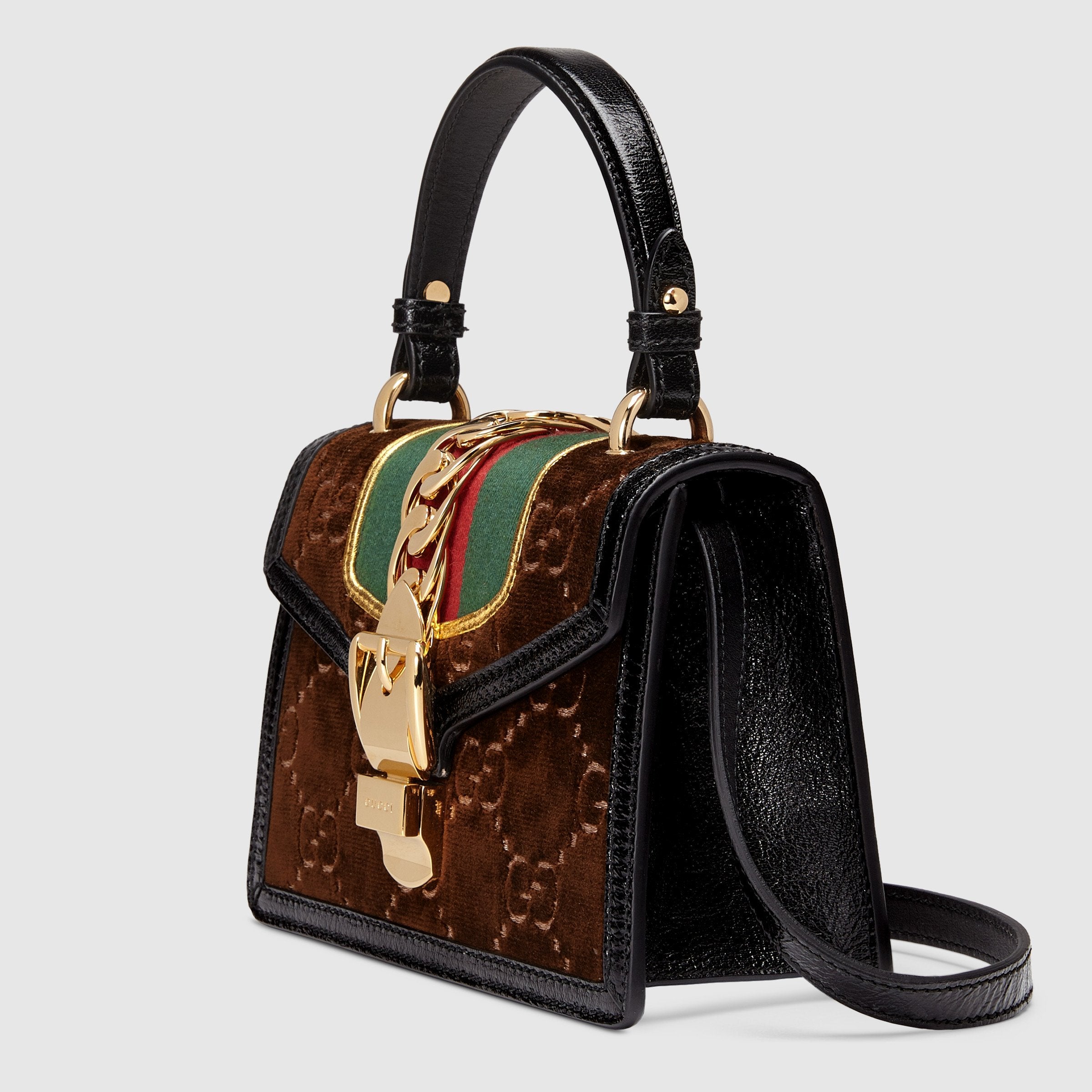 Gucci Sylvie GG Velvet Small Shoulder Bag for Women - Brown Luxury Crossbody Purse | Perfect for Date Night, Parties & Everyday Use