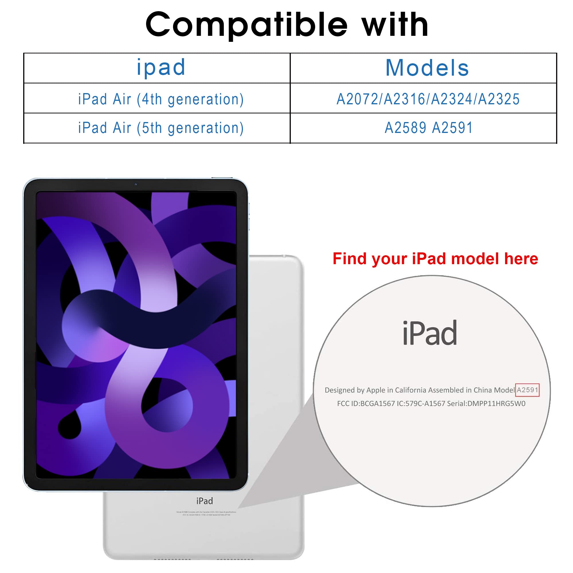 Premium Trifold Smart Case for iPad Air 6th/5th/4th Gen (11-inch 2024 & 10.9-inch) with Kickstand, Auto Wake/Sleep & Apple Pencil Holder - Light Purple | Perfect for Work, School & Travel Protection