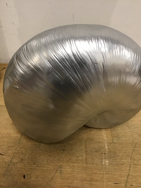 8 Silver Nautilus Resin Shell - Handmade Decorative Seashell for Home Decor, Beach Theme Gifts, Wedding Centerpieces & Coastal Interior Design