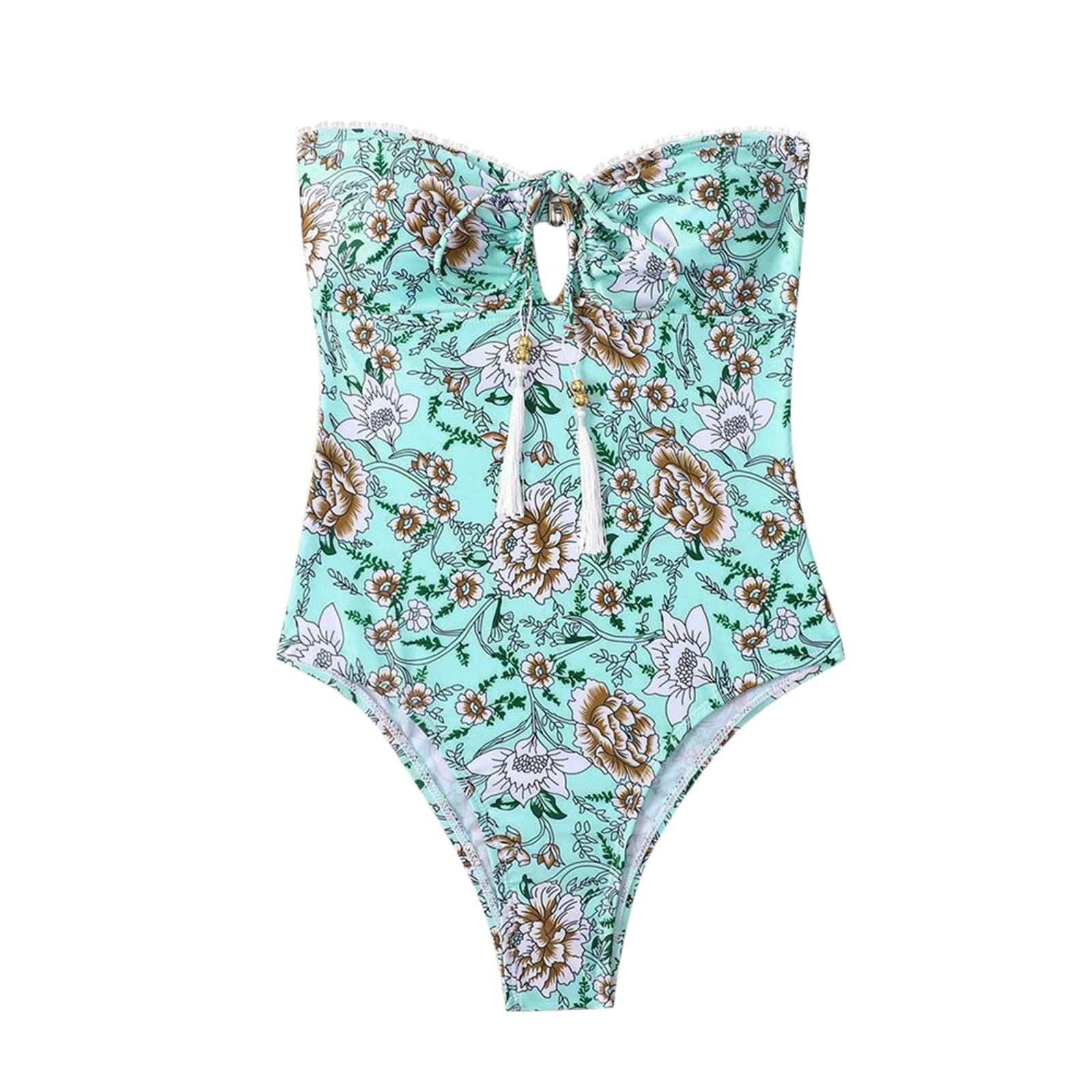 Floral Printed Monokini Swimsuits for Women - Stylish One-Piece Bathing Suit for Beach, Pool & Summer Vacations