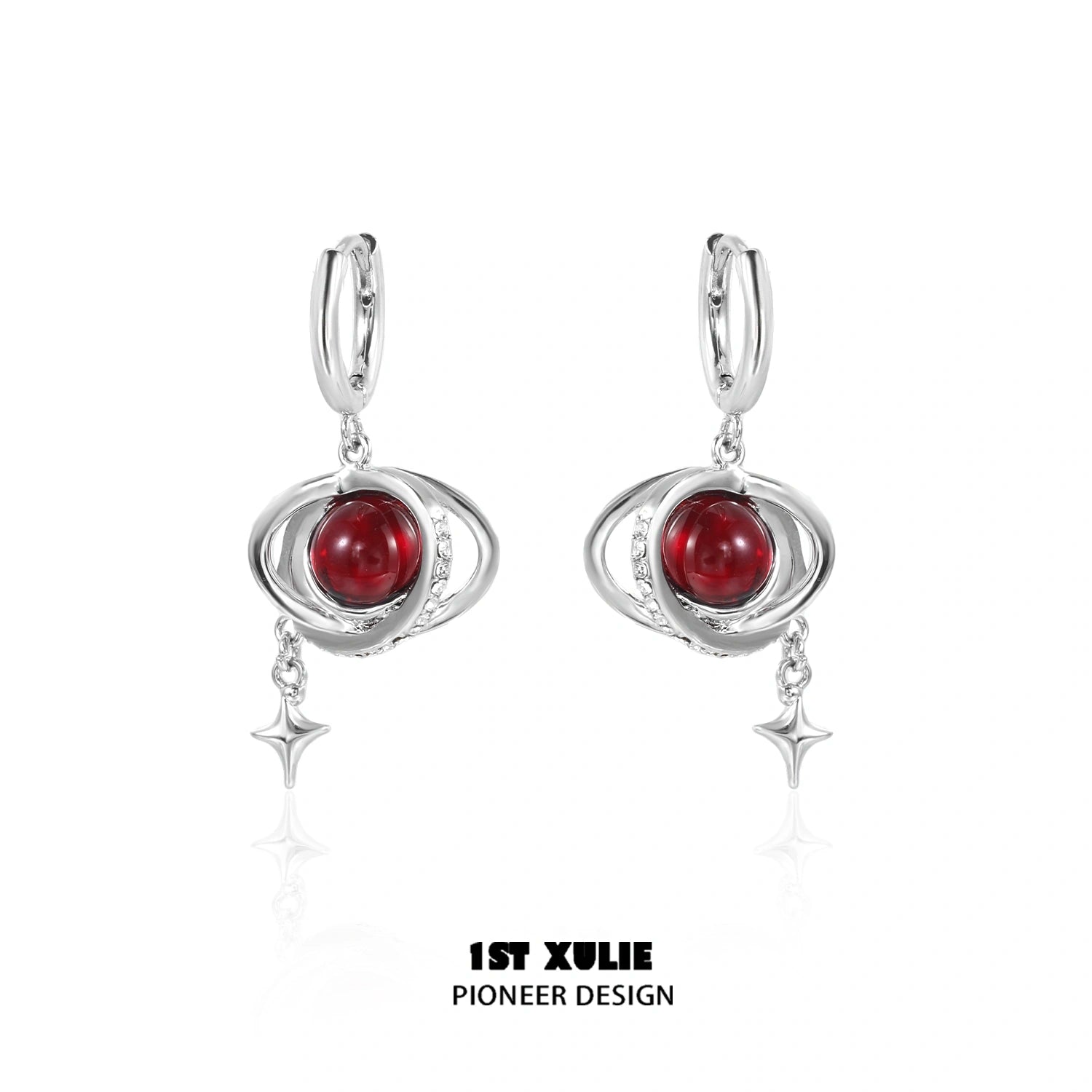 Red Nebula 18K Gold Plated Earrings for Women - Elegant Dangle Earrings for Party, Wedding & Evening Wear | Hypoallergenic Fashion Jewelry Gift