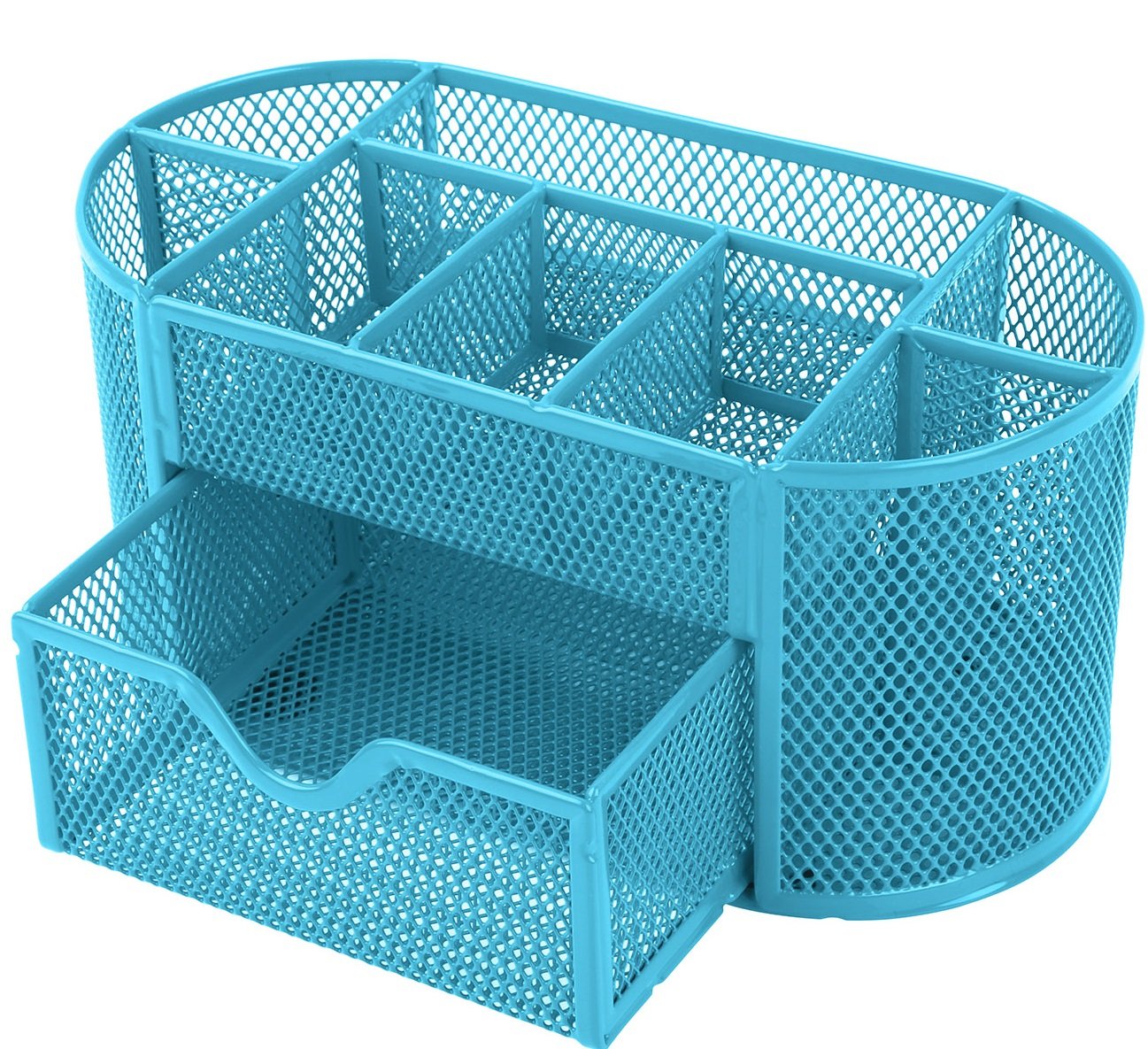 Blue Mesh Desk Pen Organizer for Office, School & Home - Perfect Teacher Supplies for Classroom Organization & Workspace Decluttering