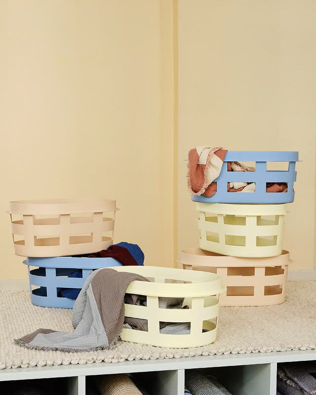 HAY Soft Yellow Laundry Basket - Foldable & Durable for Home, Dorm, or Travel - Perfect for Clothes, Toys, and Storage