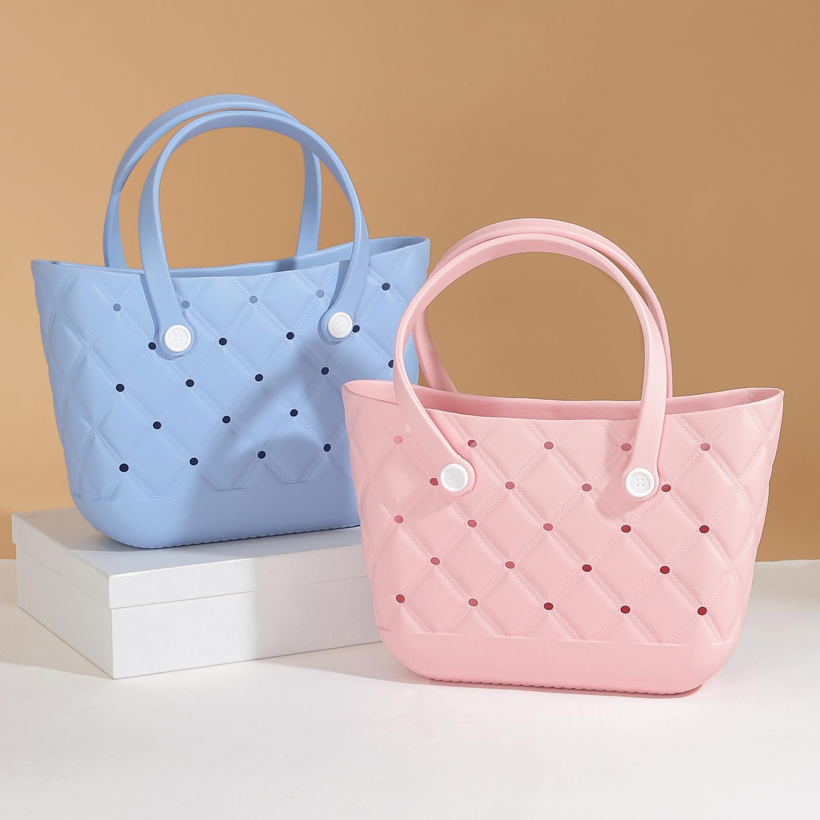 Extra Large Waterproof Beach Tote Bag - Washable Rubber Travel Tote for Women, Sports, Pool & Market Use | Perfect for Beach Trips, Gym, Shopping & Vacation Essentials