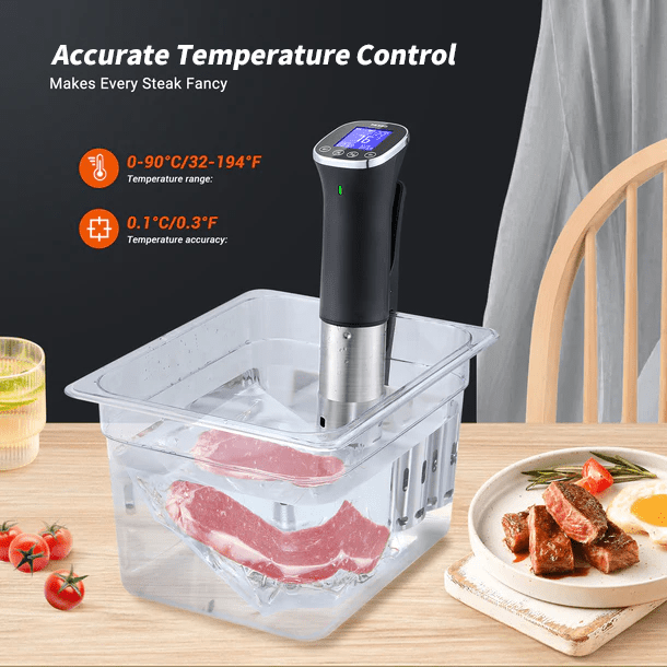WiFi Sous Vide Cooker ISV 300W - Precision Temperature Control for Perfect Steaks, Chicken & Seafood | Smart App Control | Ideal for Home Chefs & Sous Vide Beginners | Great for Meal Prep & Gourmet Cooking
