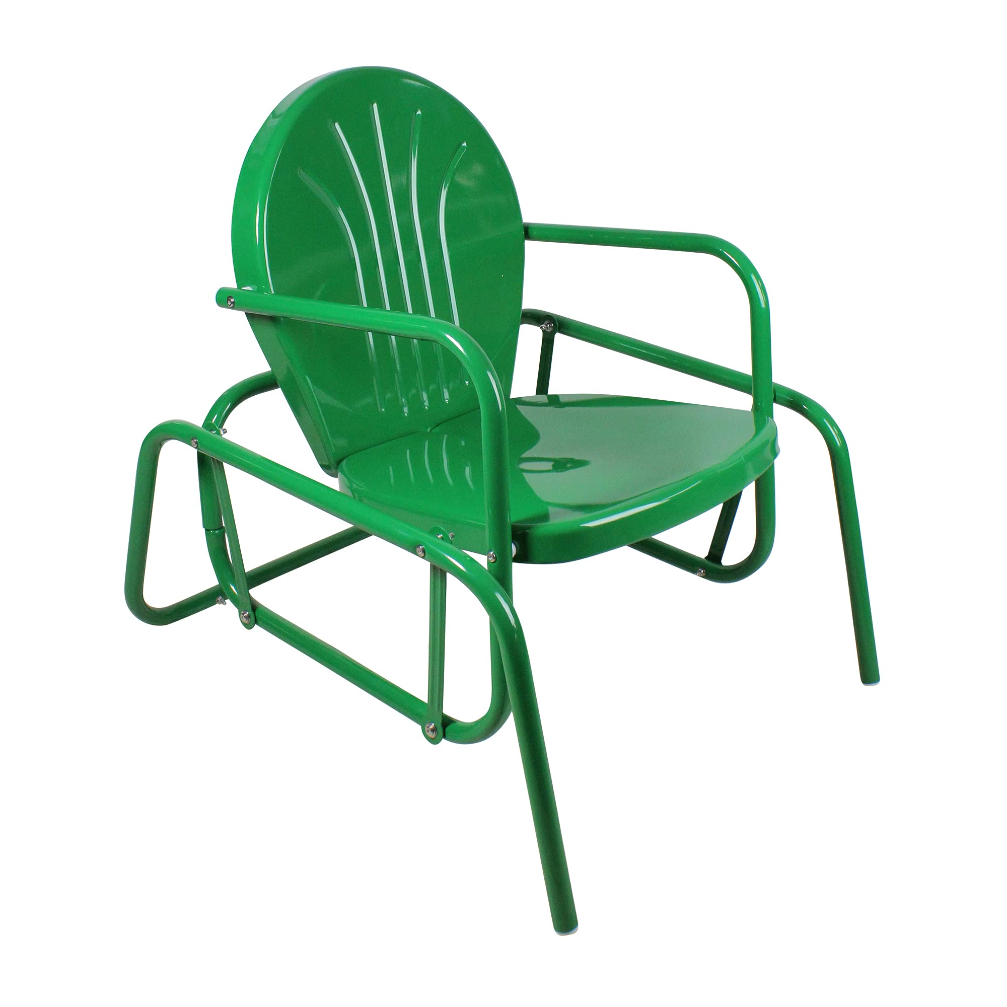Northlight WB29826 Retro Metal Tulip Glider Patio Chair - 32 Inch Outdoor Rocking Chair, Green - Perfect for Garden, Porch & Backyard Relaxation