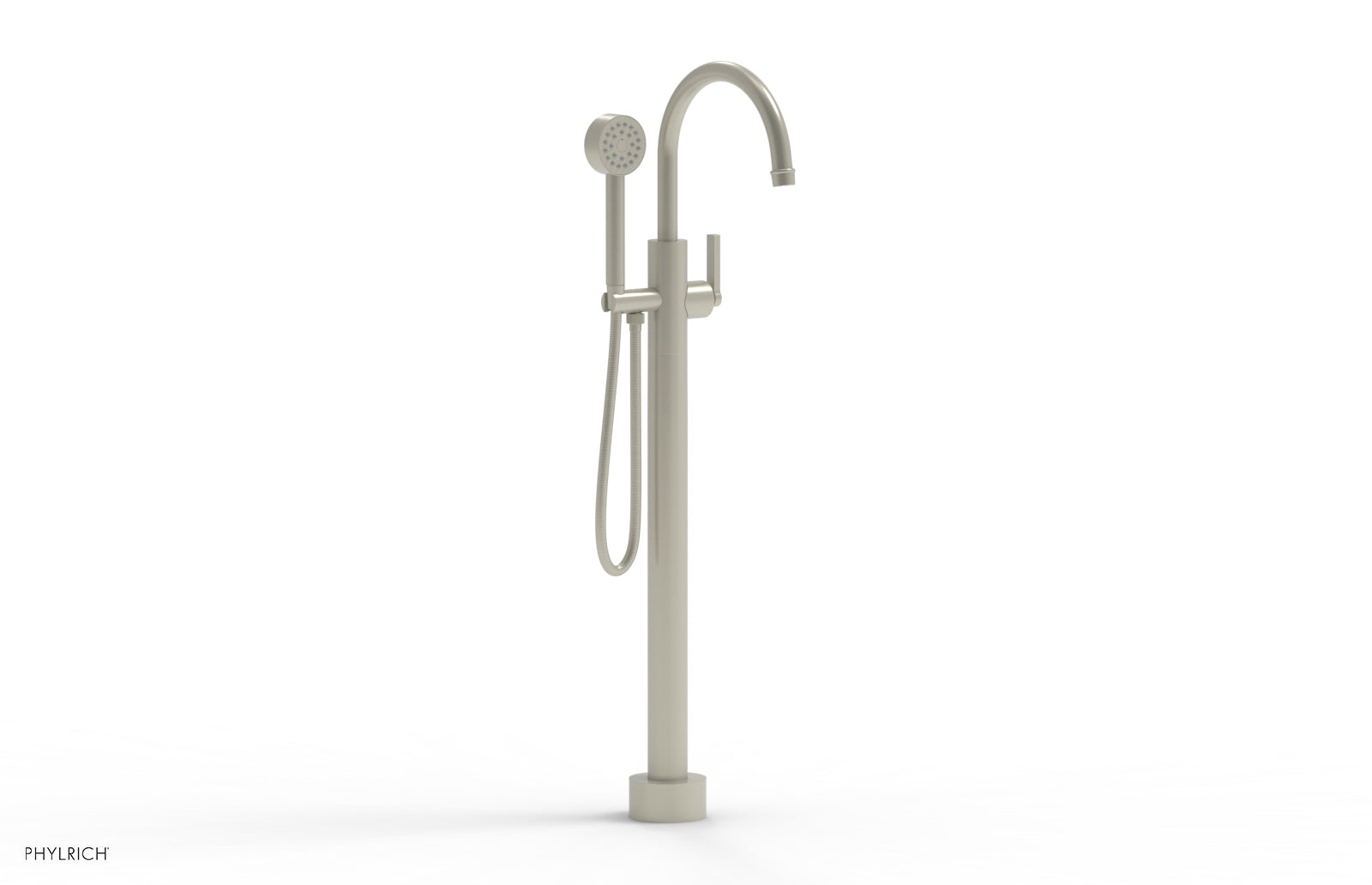 HEX MODERN Tall Floor Mount Tub Filler with Lever Handle & Hand Shower - Model 501 47 01 - Perfect for Luxury Bathroom Renovations and Spa-Like Showers