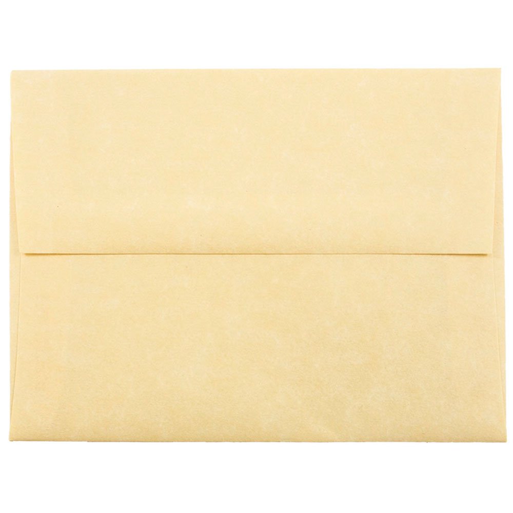 JAM PAPER A2 Parchment Invitation Envelopes 250pk - Antique Gold Recycled for Wedding & Events