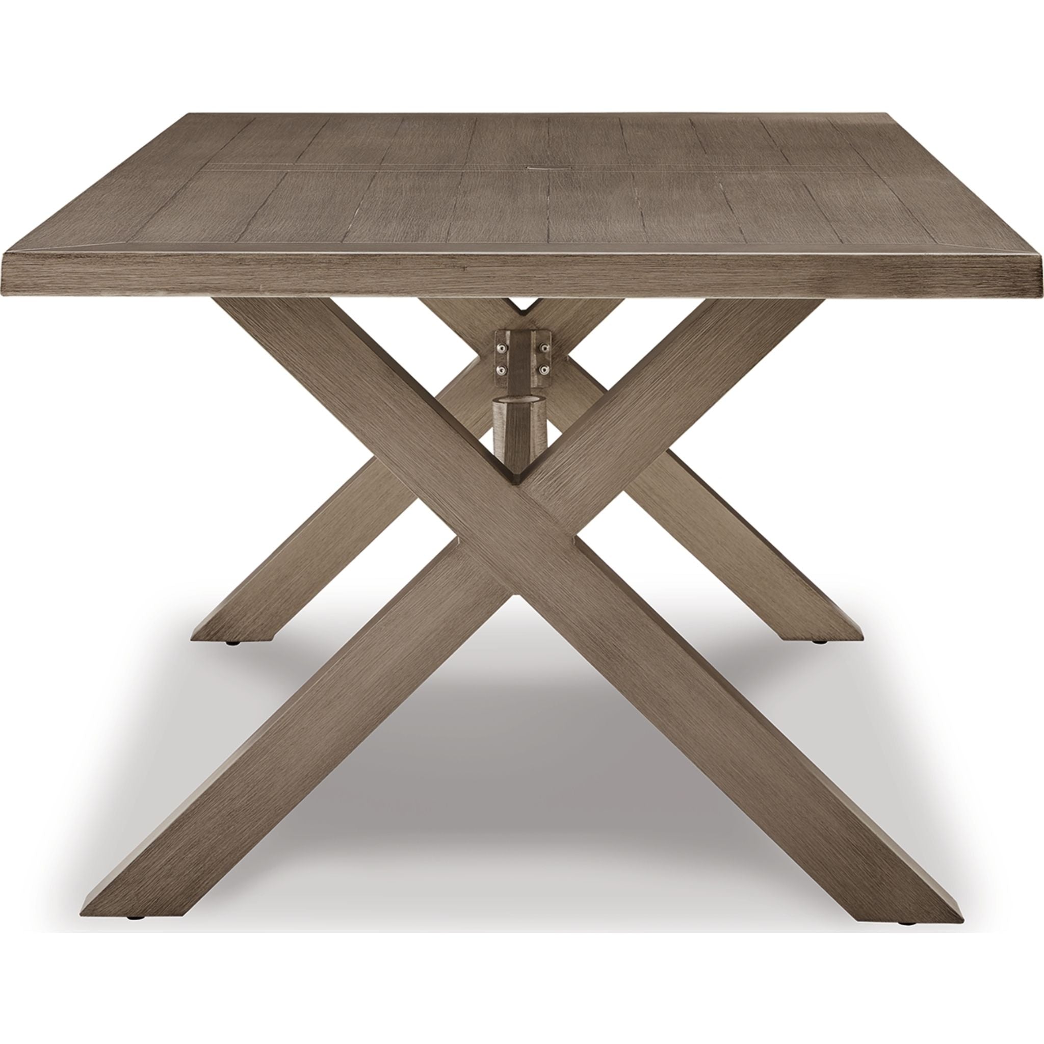 Beachfront Outdoor Rectangle Dining Table - Weather-Resistant Beige Patio Furniture for Poolside, Garden, and Backyard Dining