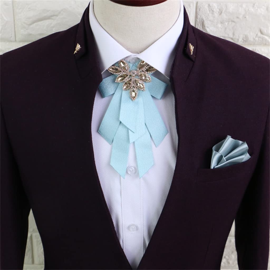 Elegant Wedding Bow Tie Set for Men & Women - Floral Collar Flower & Adjustable Necktie (15x8cm) - Perfect for Groom, Best Man, Bridesmaids & Wedding Officiants - Ideal for Weddings, Proms & Formal Events