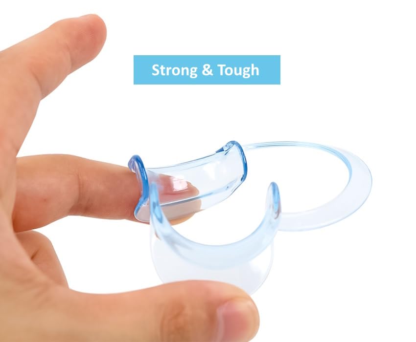 14 Pack Clear Blue C-Shape Dental Cheek Retractors - Medium & Small Mouth Openers for Teeth Whitening, Dental Exams & Cosmetic Procedures - Perfect for Dentists & At-Home Teeth Care