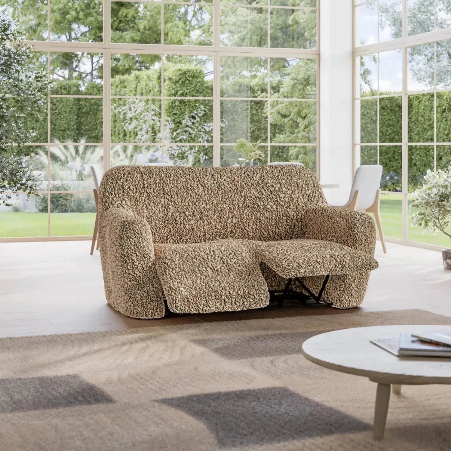 2 Seater Recliner Slipcover - Premium Fuco Cotton Collection - Durable & Washable Sofa Cover for Living Room, Home Theater, and Family Room Protection