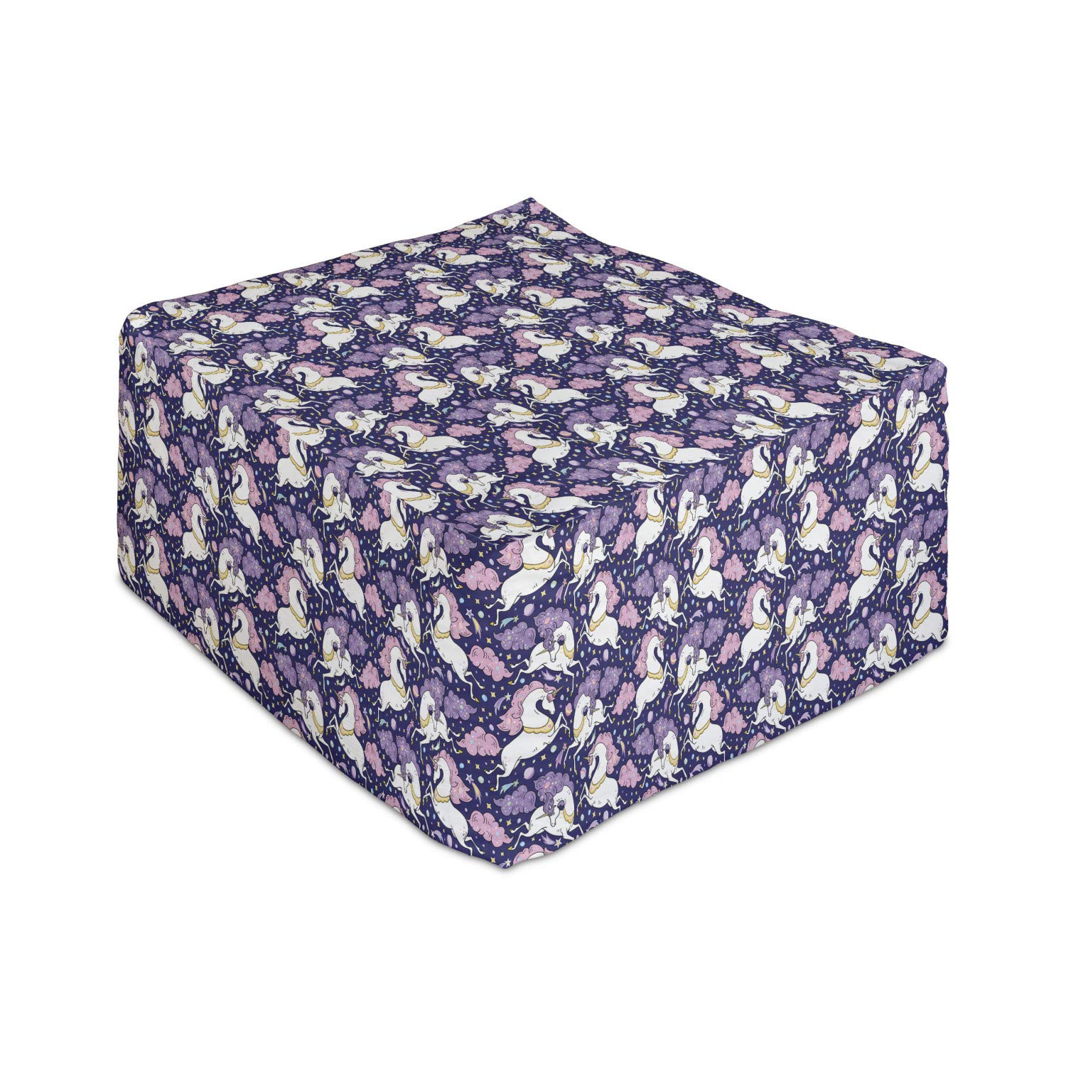Ambesonne Unicorn Rectangle Pouf Ottoman - 25
