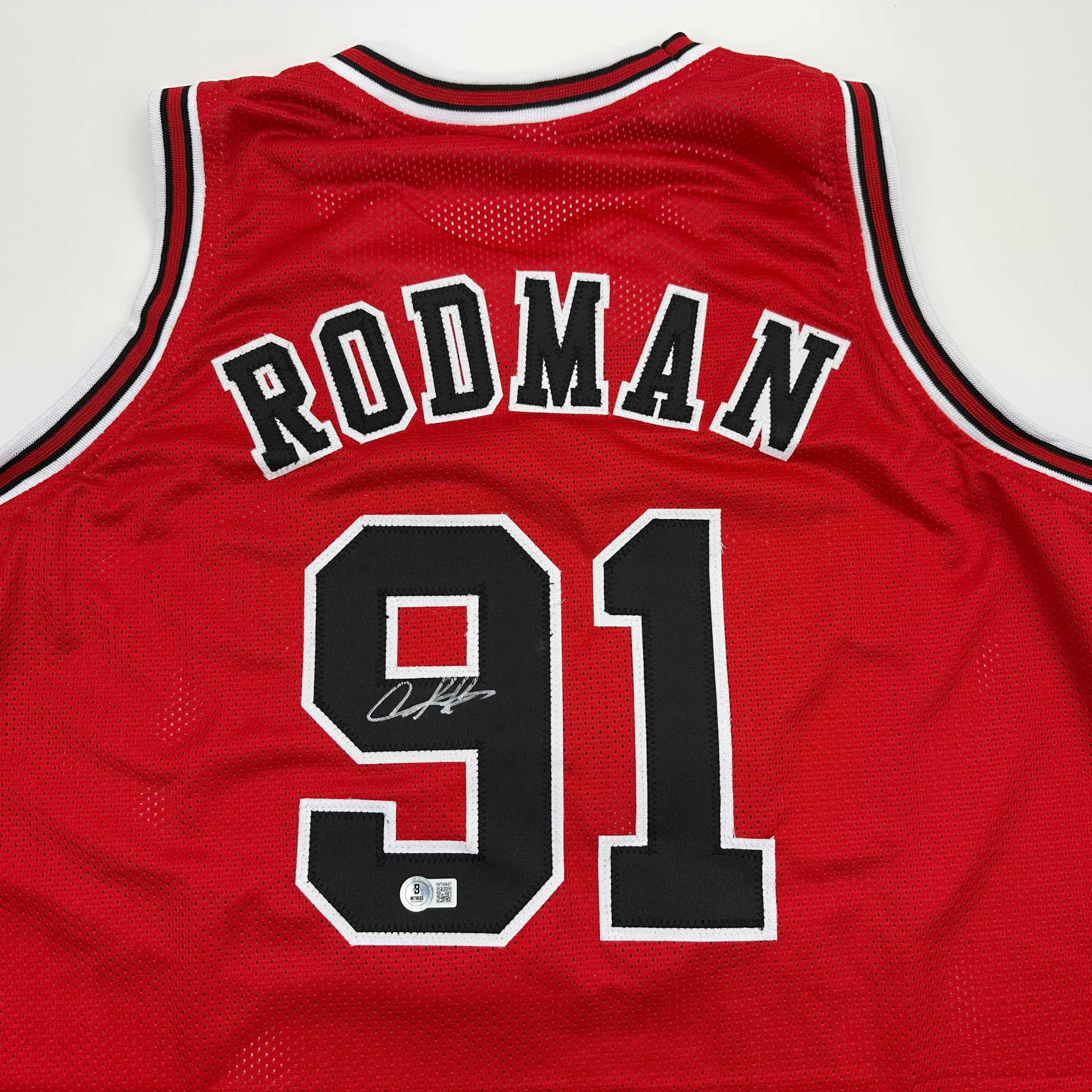Authentic Autographed Dennis Rodman Chicago Bulls Basketball Jersey with JSA COA - Perfect for Collectors, Sports Fans, and Memorabilia Displays
