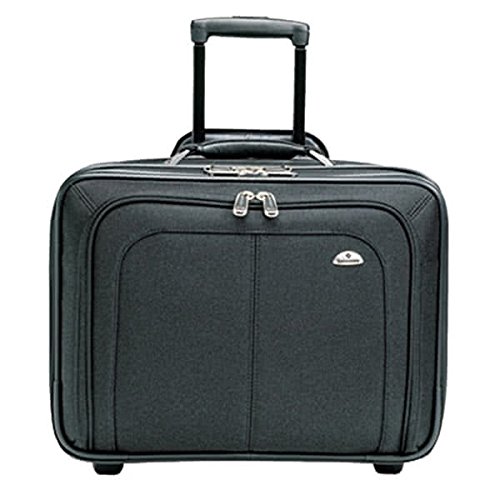 TableTop King 110211041 Professional 17.5x14x9 Inch Black Rolling Laptop Briefcase - Mobile Office Organizer for Business Travel & Work Commute