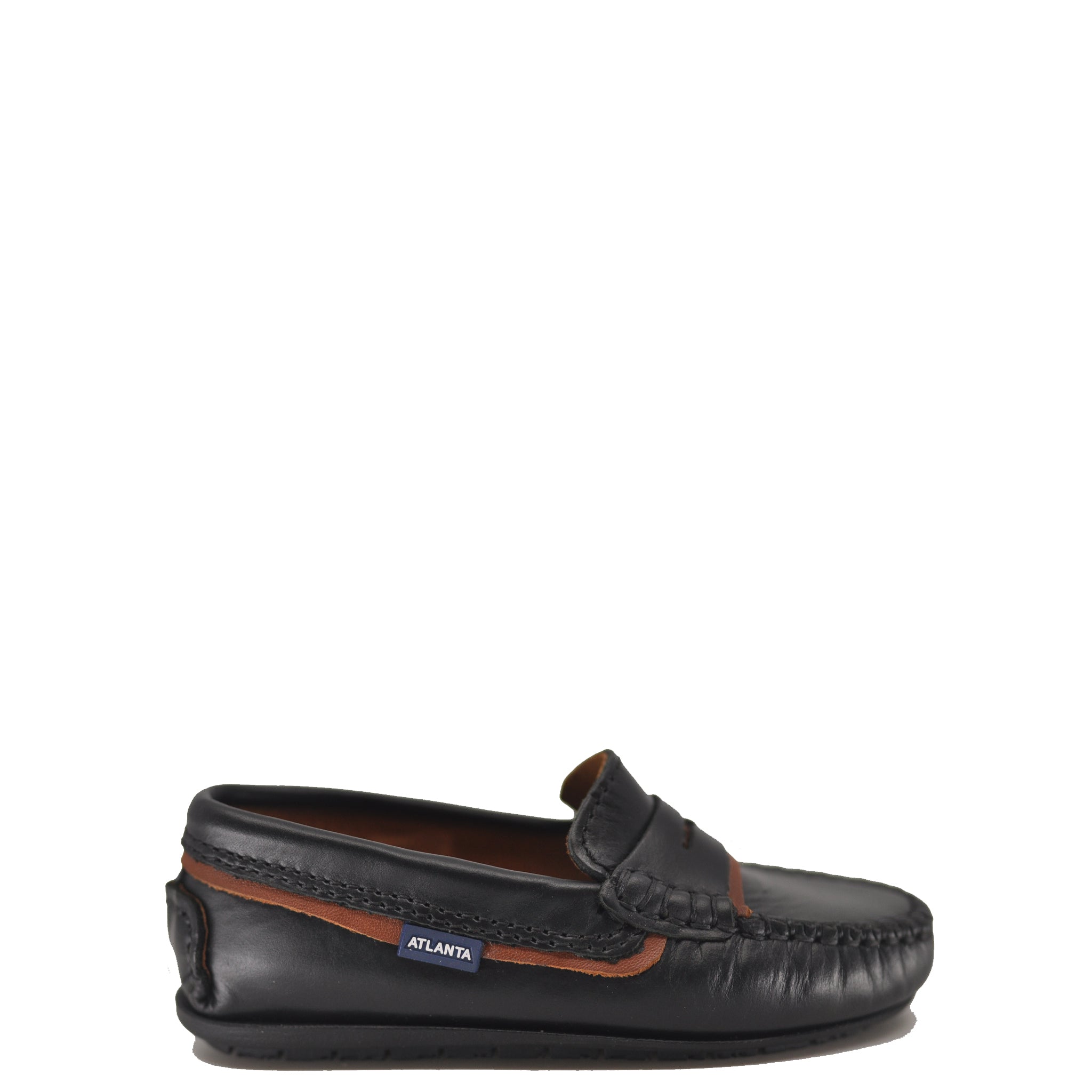 Men's Atlanta Moccasin Loafers - Black & Brown Genuine Leather Slip-On Shoes for Casual Wear, Office & Travel