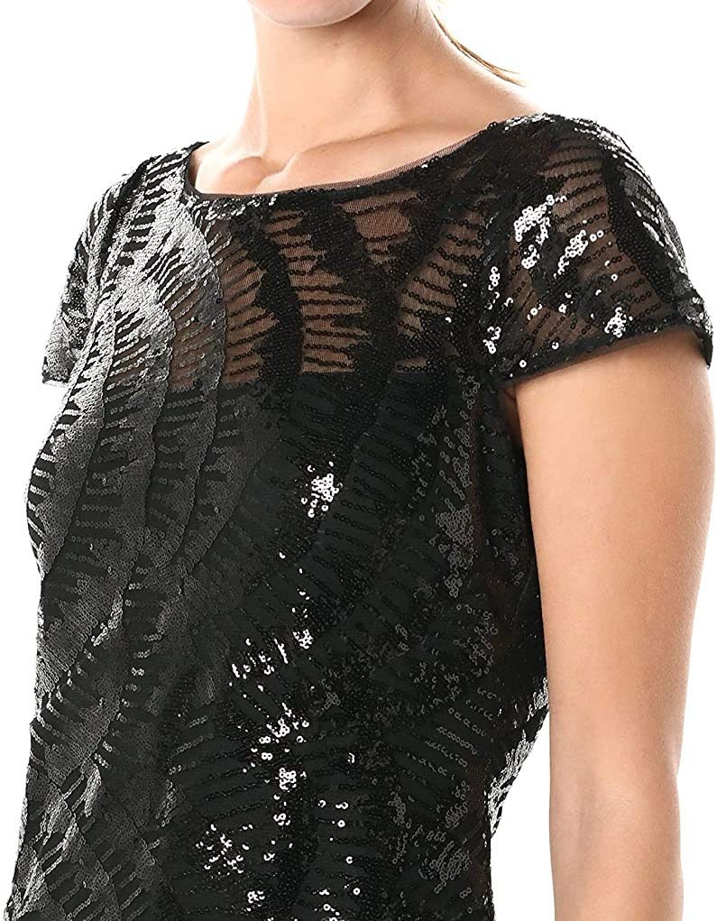 Calvin Klein Women's Cap Sleeve V-Neck Back Gown - Elegant Evening Dress for Weddings, Parties & Special Occasions