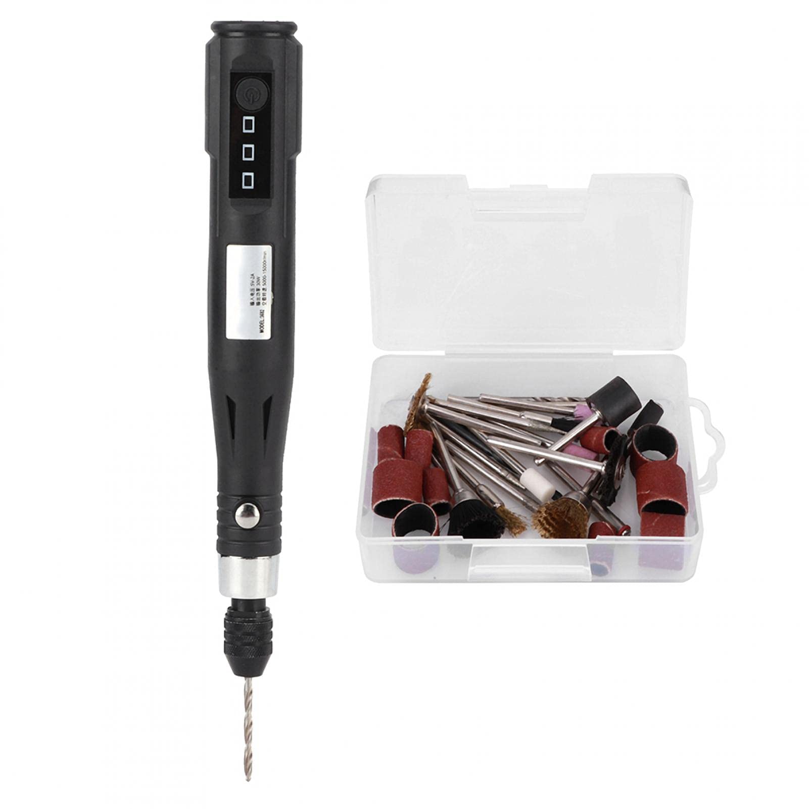 Electric Mini Drill & Grinder Pen - Portable Rotary Tool Kit 5000-15000 RPM with 5V 2A Power - Perfect for DIY Crafts, Jewelry Making, Wood Carving, Metal Engraving & Home Repairs