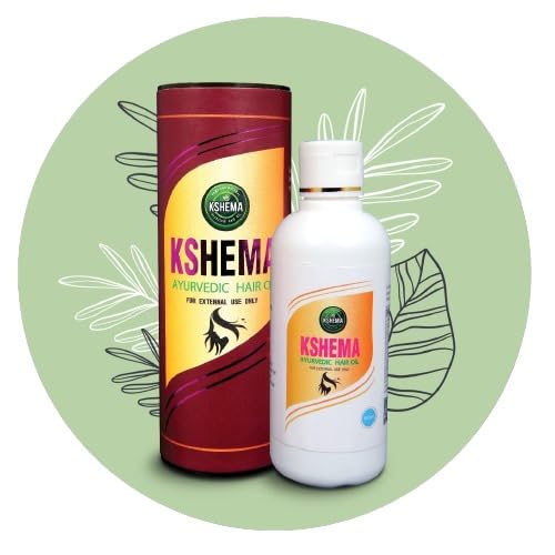 KSHEMA Ayurvedic Hair Oil 100ml - Natural Hair Growth Treatment with Herbs for Dry, Damaged Hair - Perfect for Daily Scalp Massage & Hair Care Routine