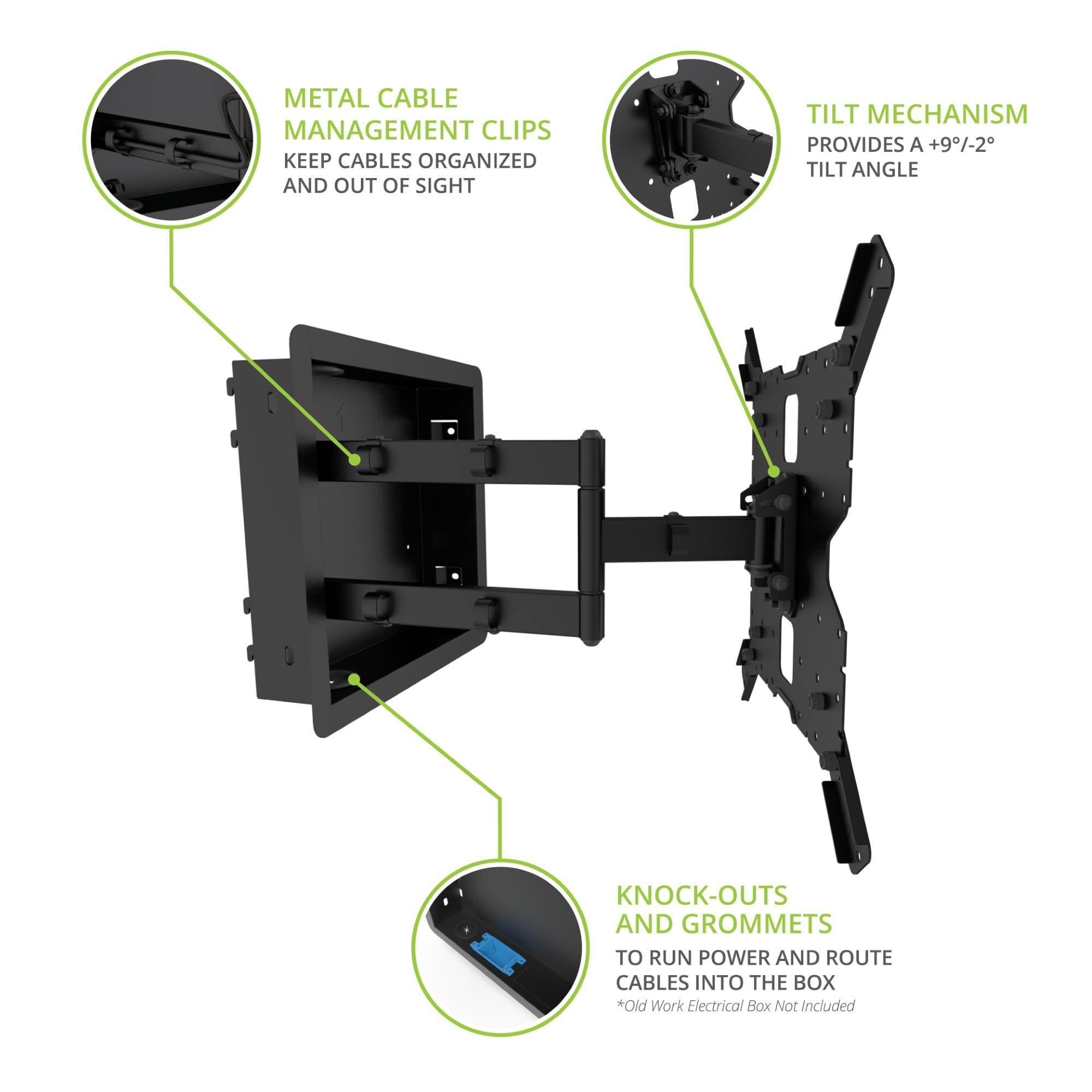 Kanto R400 Full Motion Articulating TV Wall Mount for 35-65 Inch TVs | 300x300 & 400x400 VESA Compatible | Ultra Slim 0.3