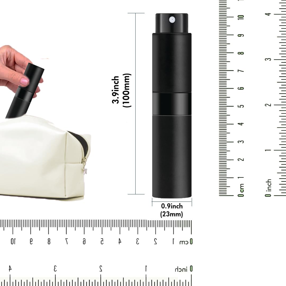8ml Perfume Atomizer Refillable Travel Bottle - 3 Pack Empty Cologne Sprayer for Women & Men | Perfect for Airplane Carry-On, Gym Bag & Purse Essentials