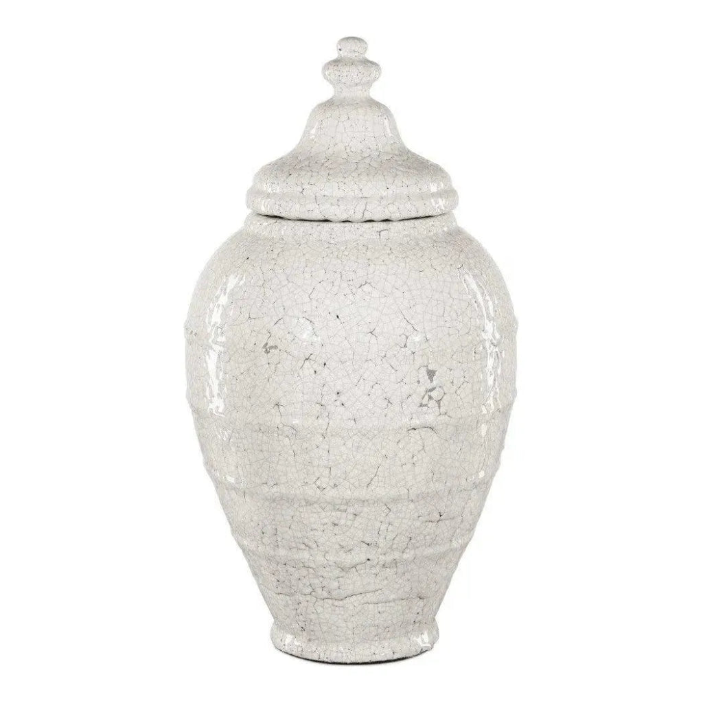 23.5 Inch White Terracotta Jar - Handcrafted Decorative Pot for Plants, Flowers & Home Decor | Perfect for Indoor & Outdoor Use, Garden, Patio, Living Room