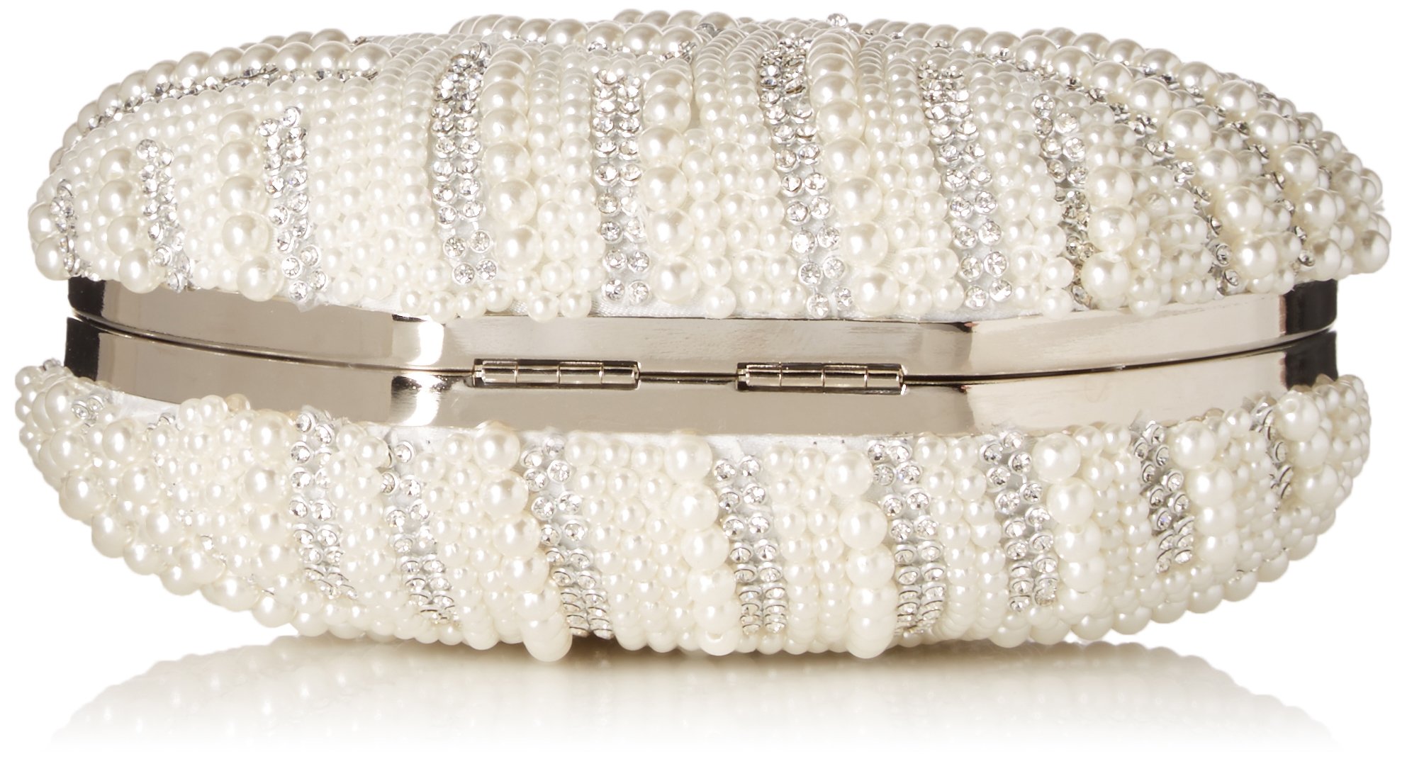 Luxury Crystal Beaded Pearl Clutch Bag for Women - White, Perfect for Evening Parties & Weddings