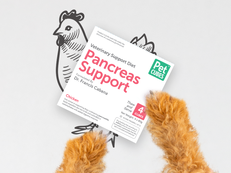 Premium Pancreas Support Pet Cubes for Dogs & Cats - 320g x 12 Trays | Digestive Health Treats for Pancreatitis, Sensitive Stomach & Weight Management | Ideal for Senior Pets & Dietary Supplements