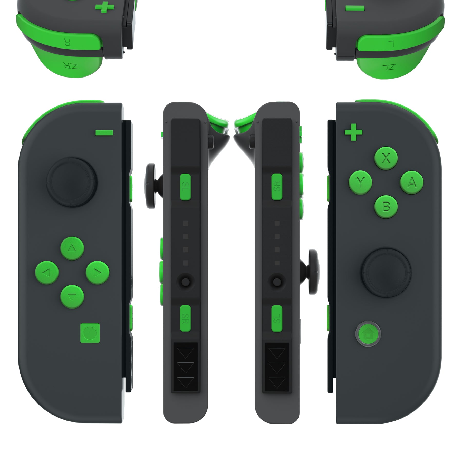 ExtremeRate Green Replacement ABXY Direction Keys & Trigger Buttons Kit for Nintendo Switch JoyCon & OLED JoyCon - Includes SR SL L R ZR ZL Buttons, Springs & Tools (Shell Not Included) - Perfect for DIY Switch Controller Repair & Customization