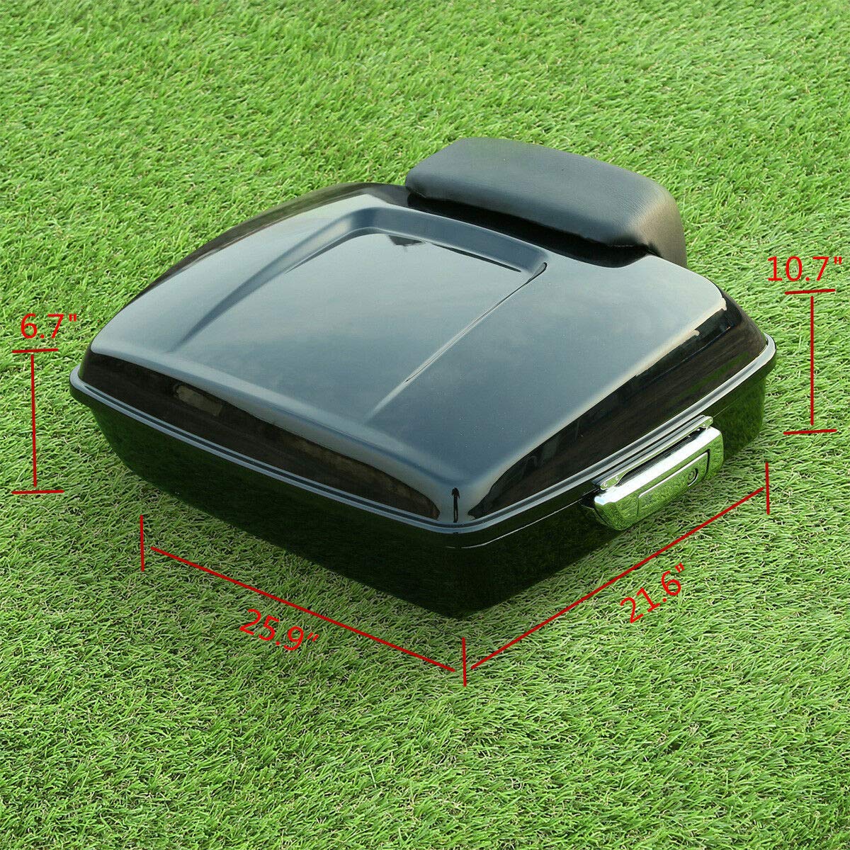 Harley Touring CVO Trunk Backrest Pad & Mounting Rack - Compatible with Road King, Road Glide, Street Glide, Electra Glide (2014-2023) | TCMT Chopped Tour Pack Accessory | Perfect for Long-Distance Rides & Custom Motorcycle Upgrades