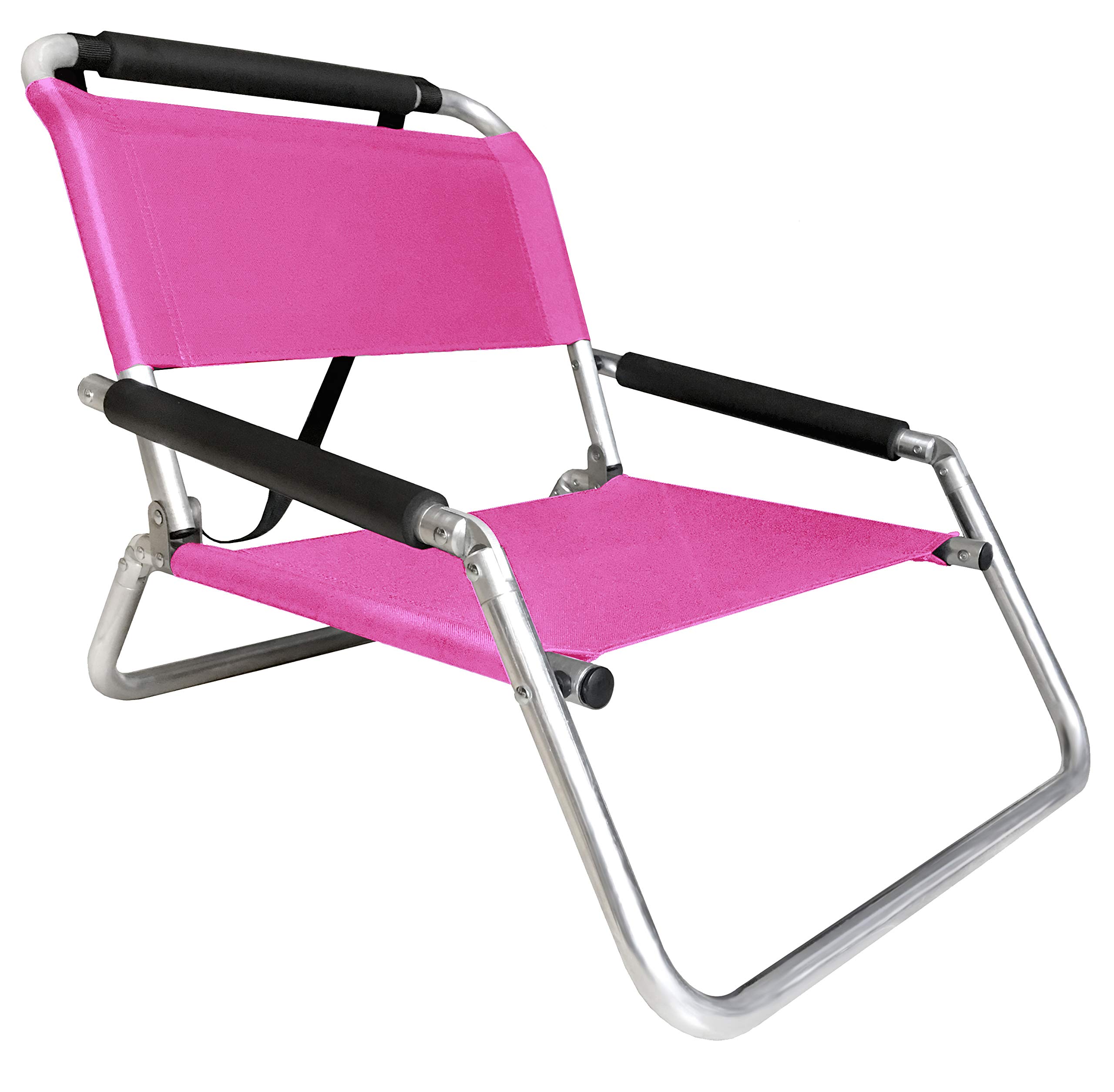 2 Pack Neso Lightweight Water Resistant Beach Chairs with Shoulder Strap & Slip Pocket - Portable Foldable Chair for Beach, Camping, Picnics, Outdoor Concerts (Hot Pink)