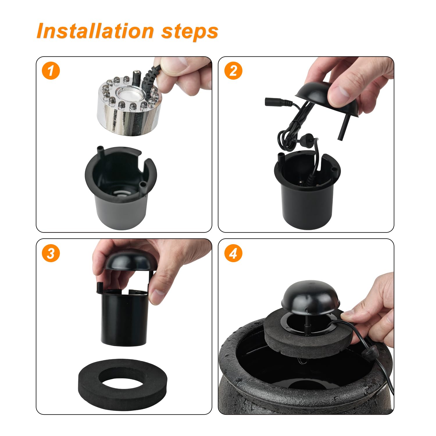 PULACO Water Mist Maker Fog Machine with Splash Guard - Perfect for Halloween Decorations, Parties, Haunted Houses & Indoor/Outdoor Events