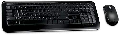 Microsoft Wireless Desktop 850 Keyboard and Mouse Combo - Black, UK Layout (QWERTY) - Perfect for Home Office, Gaming & Productivity