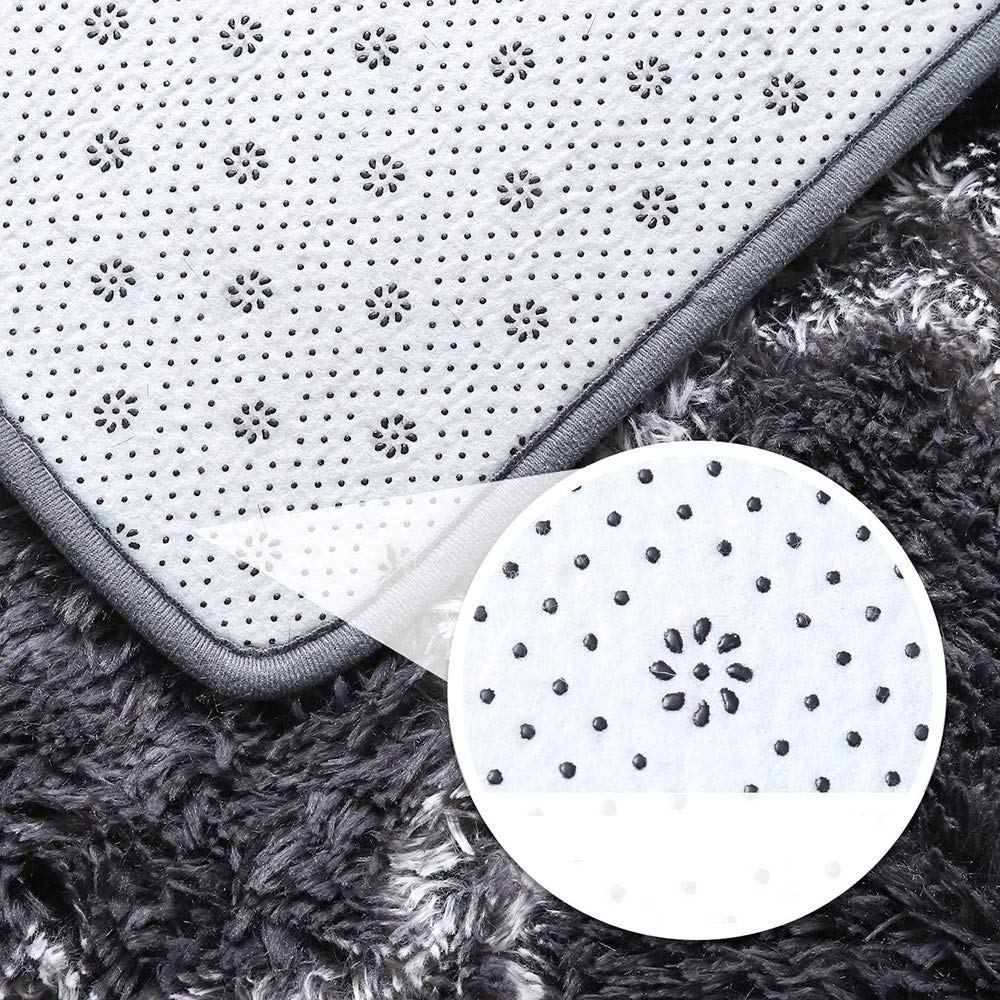 TOPCHANCES Ultra Soft Fluffy Velvet Area Rug - Modern Geometric Moroccan Design for Bedroom, Living Room & Nursery - Home Decor Carpet (Dark Grey, 5.25x7.55 Feet) | Cozy & Stylish Floor Covering for Relaxation & Comfort
