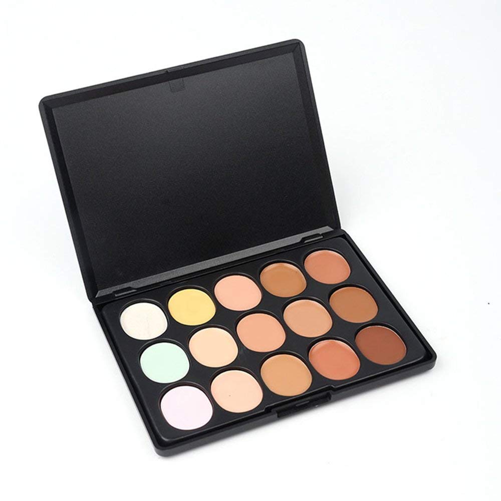 ClubComfort 15 Color Cream Contour & Concealer Palette with Makeup Sponge - Professional Face Sculpting Kit for Highlighting, Contouring & Blending - Perfect for Daily Makeup, Photoshoots & Special Events