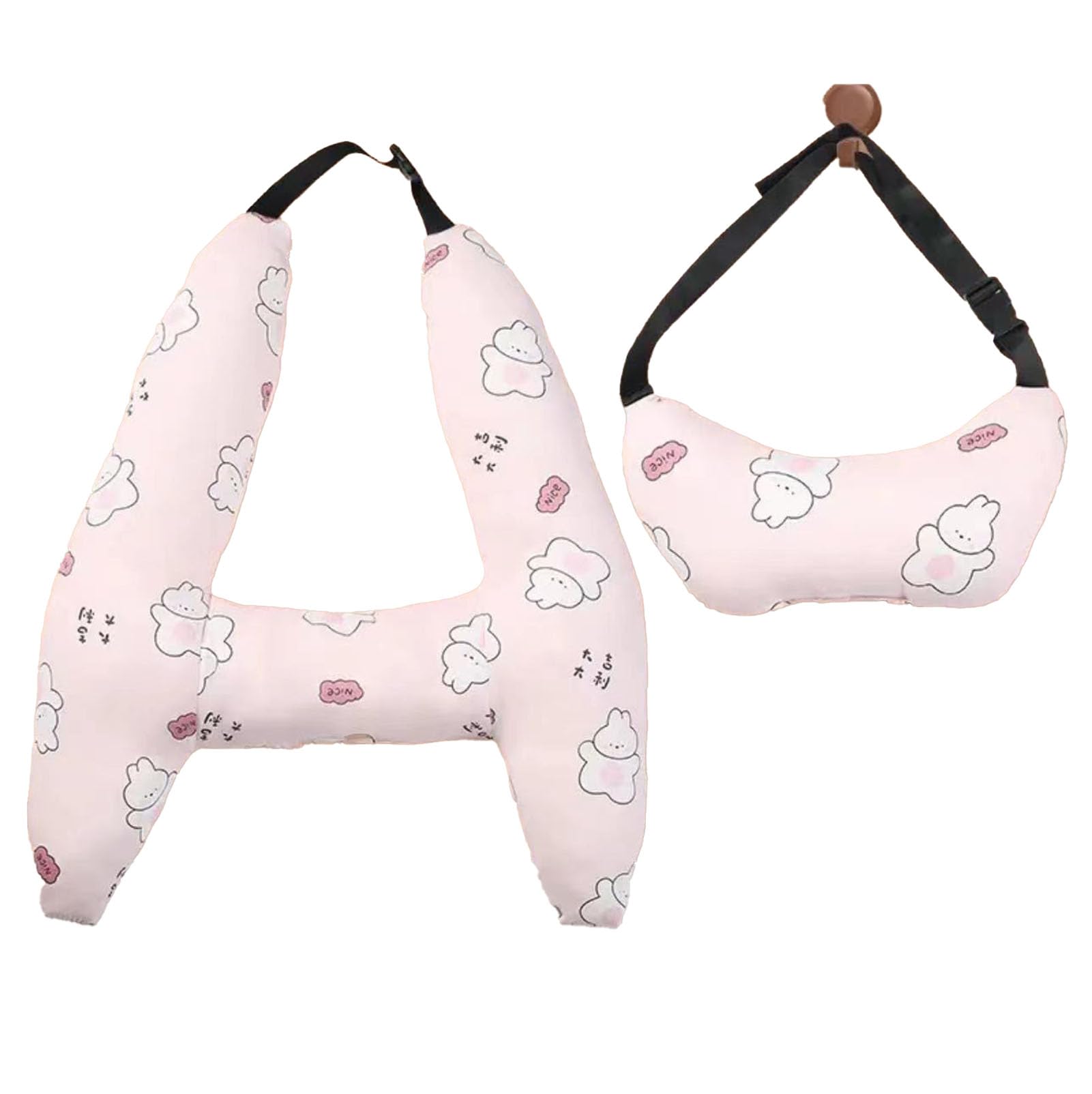 2 in 1 Kids Travel Car Pillow with Animal Design - Soft Support for Neck & Head - Perfect for Road Trips, Airplane & Car Seat - Toddler & Child Travel Accessories (Animals)