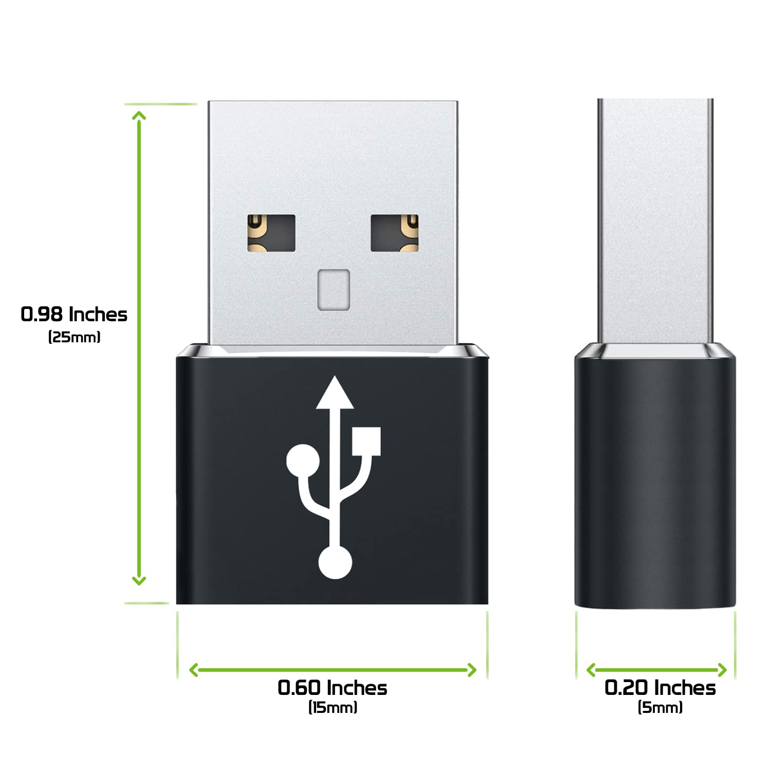 Cellet 4-Pack USB-C to USB-A Adapter - Female USB-C to Male USB-A Converter for Fast Charging & Data Sync - Compatible with MacBook, iPad, Samsung Galaxy & More - Perfect for Home, Office & Travel Use