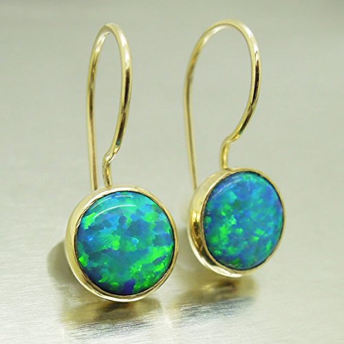 Elegant Opal Earrings Set in 14K Gold - Perfect for Weddings, Parties & Special Occasions