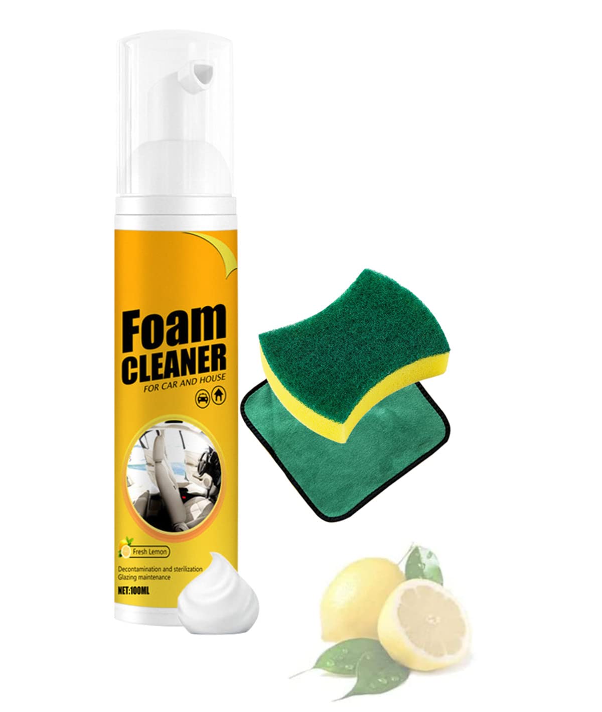 Atidottech Foam Cleaner Spray - Heavy Duty Stain Remover for Kitchen, Bathroom, Car & More | Multi-Purpose Degreaser | Powerful Oil & Grease Removal (100ml) - Perfect for Deep Cleaning Stoves, Tiles, Upholstery & Engine Parts