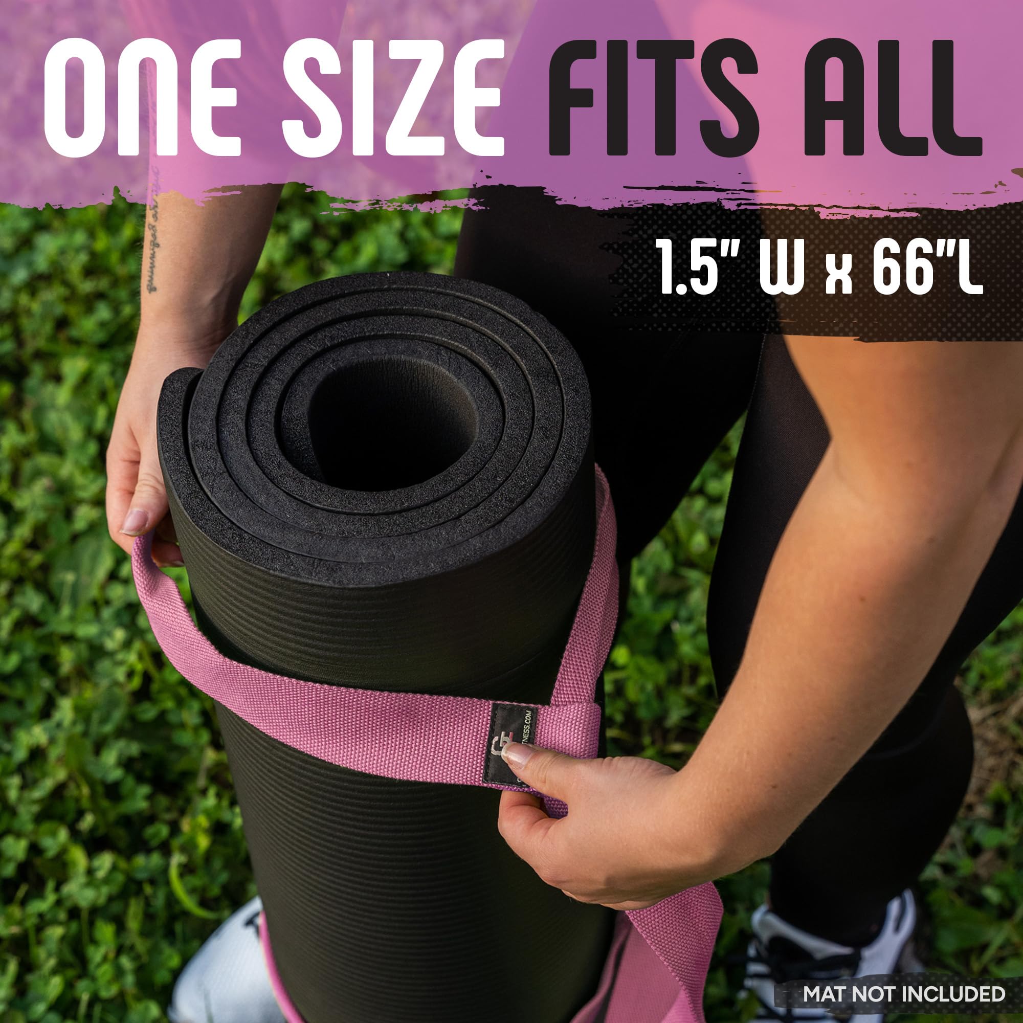 Gradient Fitness Premium Yoga Mat Strap - Non-Slip Yoga Mat Carrier & Holder for Travel, Gym, Studio - Durable Yoga Accessories for Easy Transport (Mat Not Included) - Perfect for Yoga Classes, Pilates, and Outdoor Workouts